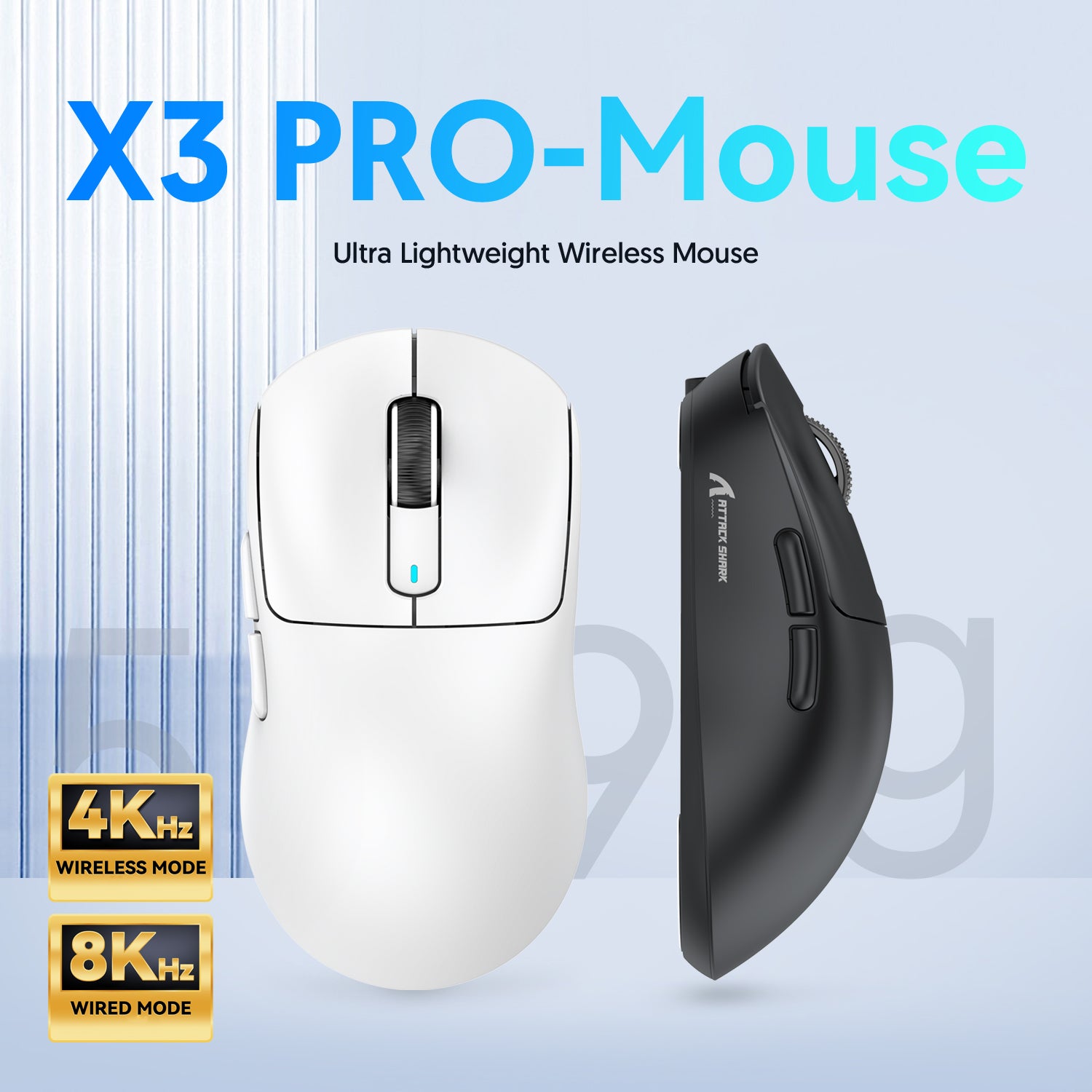 ATTACK SHARK X3PRO Mouse da gioco 8K a tre modalità