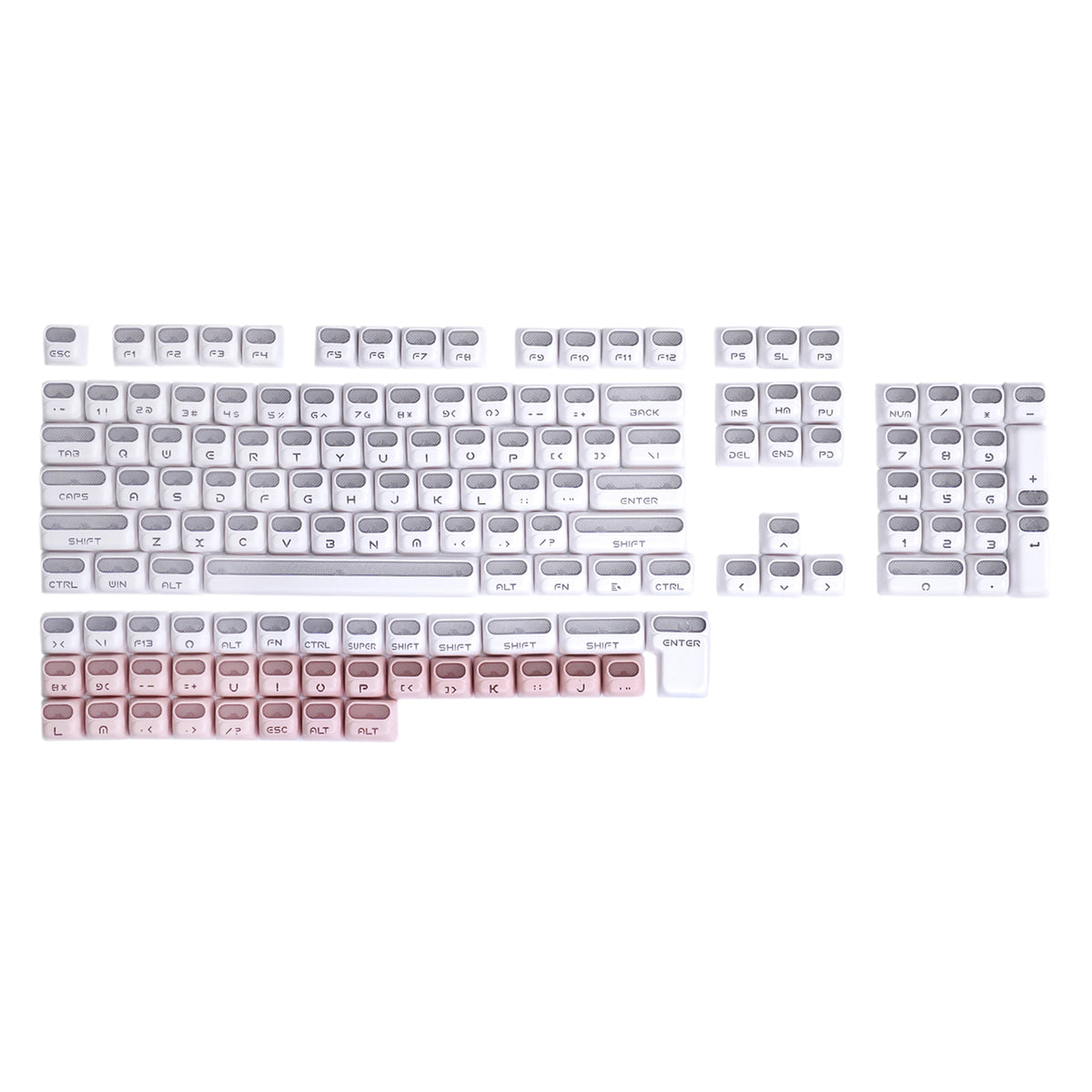 ATTACK SHARK SK07, 131 tasti, keycap Prism con retroilluminazione trasparente, ANSI, bianco