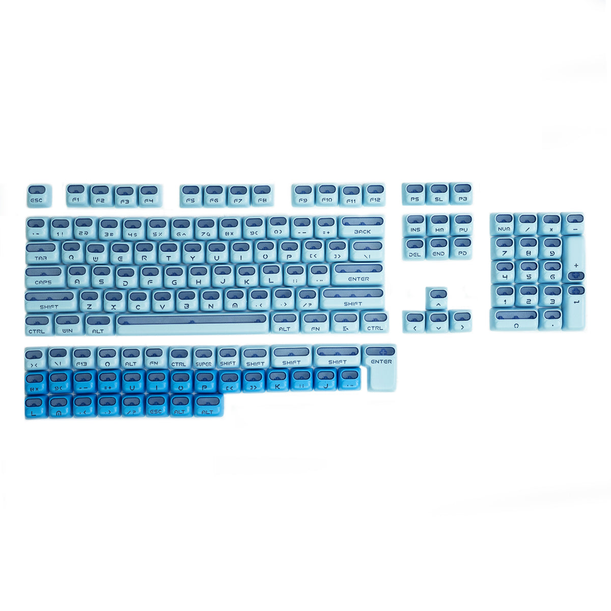 ATTACK SHARK SK07, 131 tasti, keycap Prism con retroilluminazione trasparente, ANSI, bianco