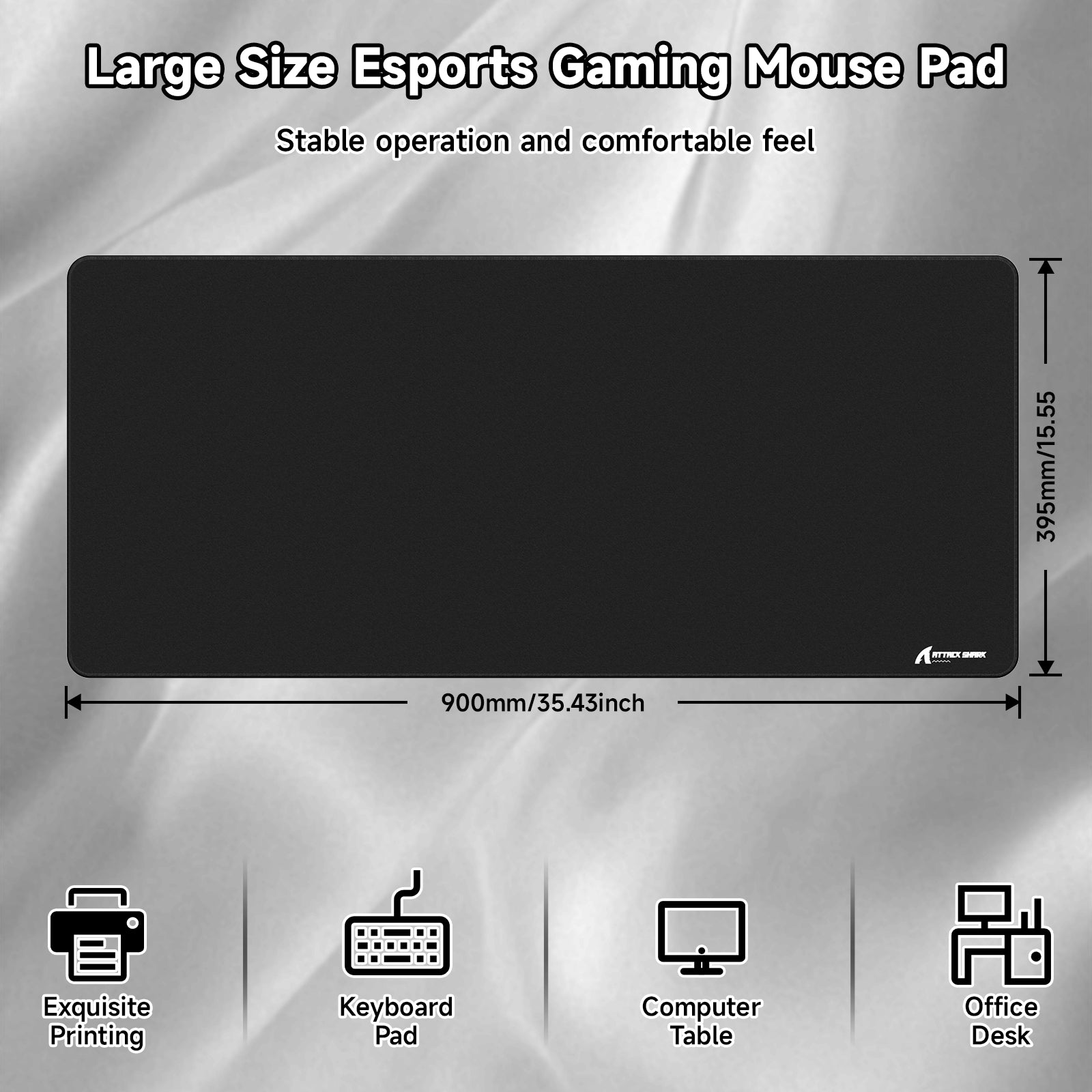ATTACK SHARK CM02PRO Mousepad da gioco eSport (900x400x4 MM)