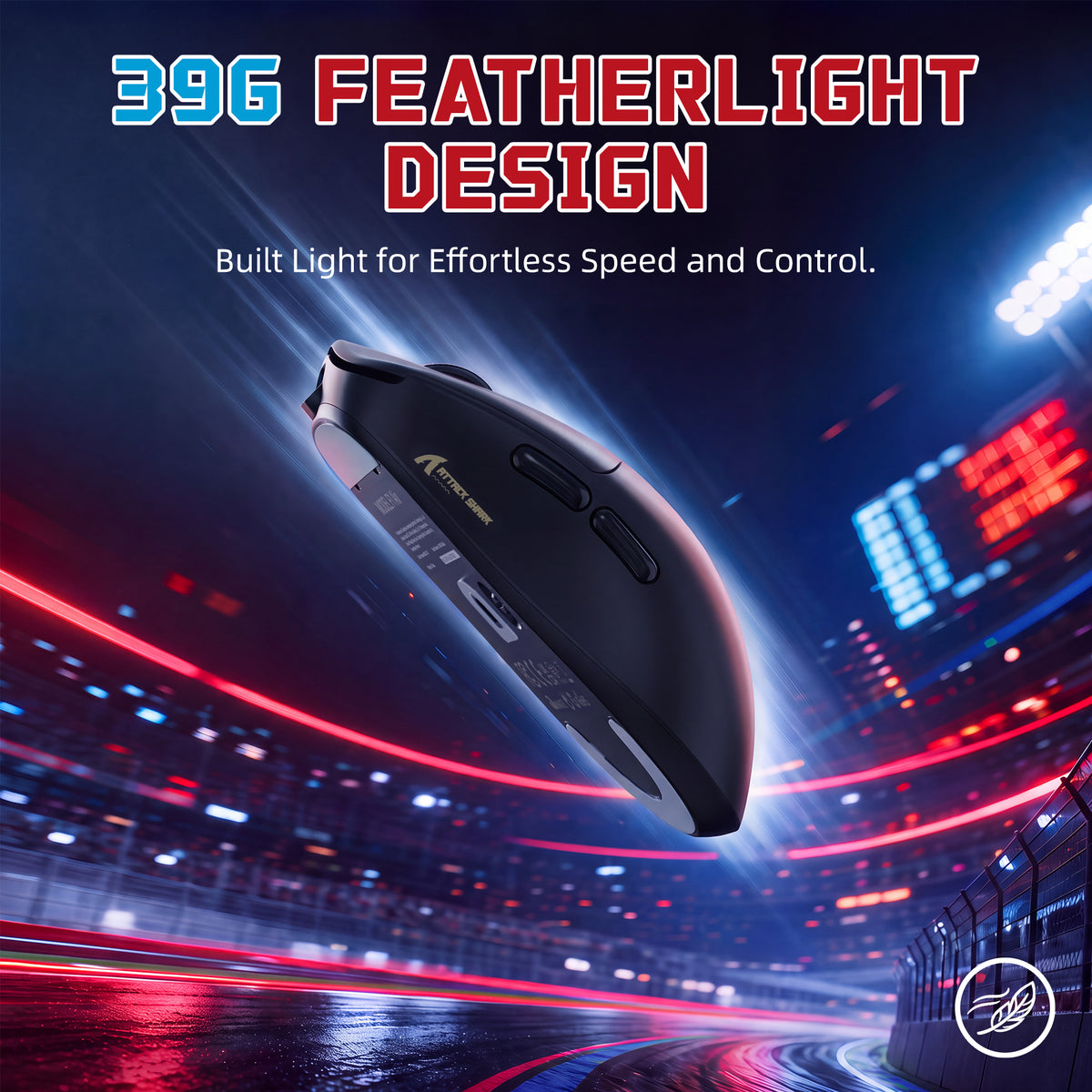 ATTACK SHARK F1 AIR 39g Mouse da gaming wireless con PAW3955MAX e cavo C06 Ultra