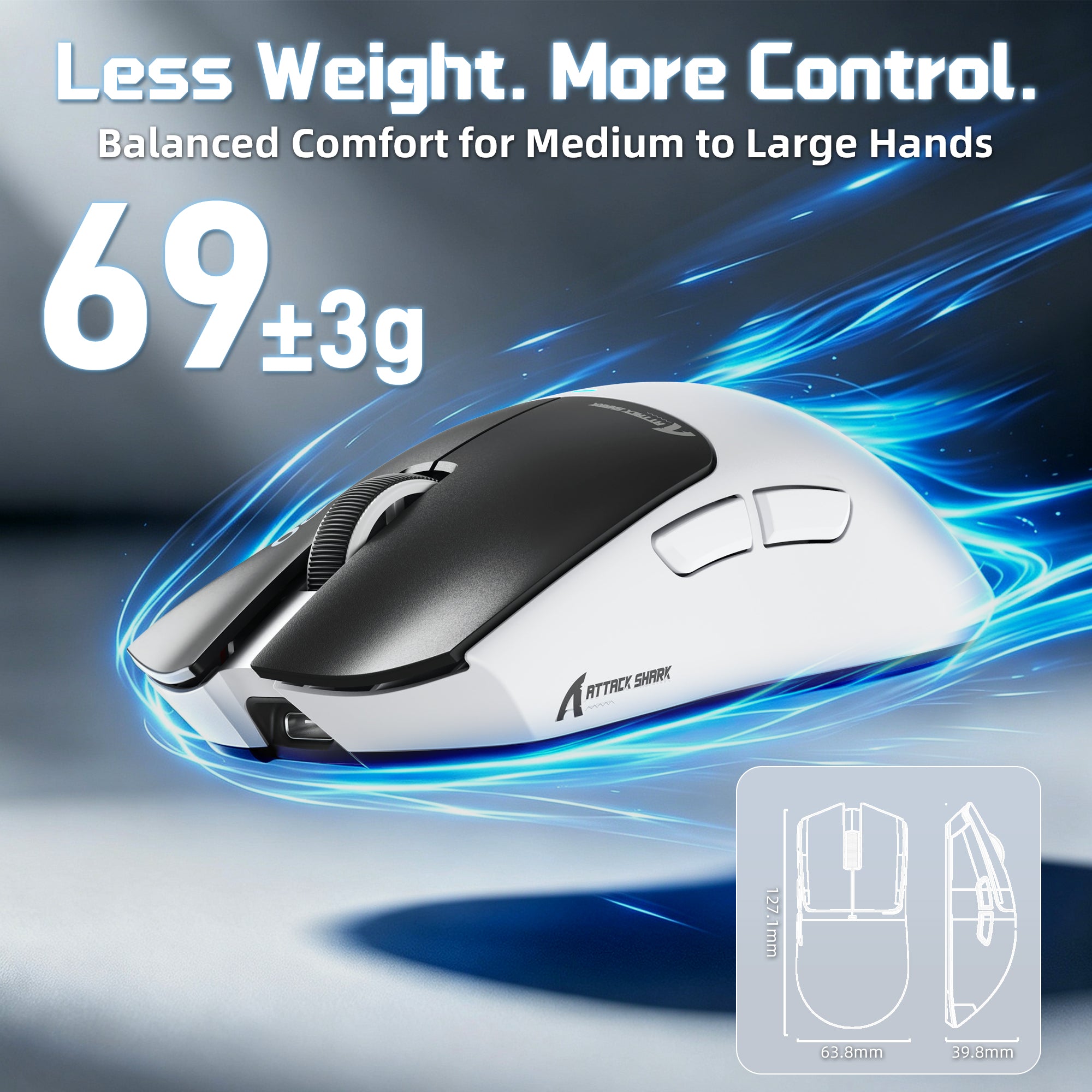 Mouse da gioco wireless ATTACK SHARK X11 PRO V2 con dock di ricarica e display TFT