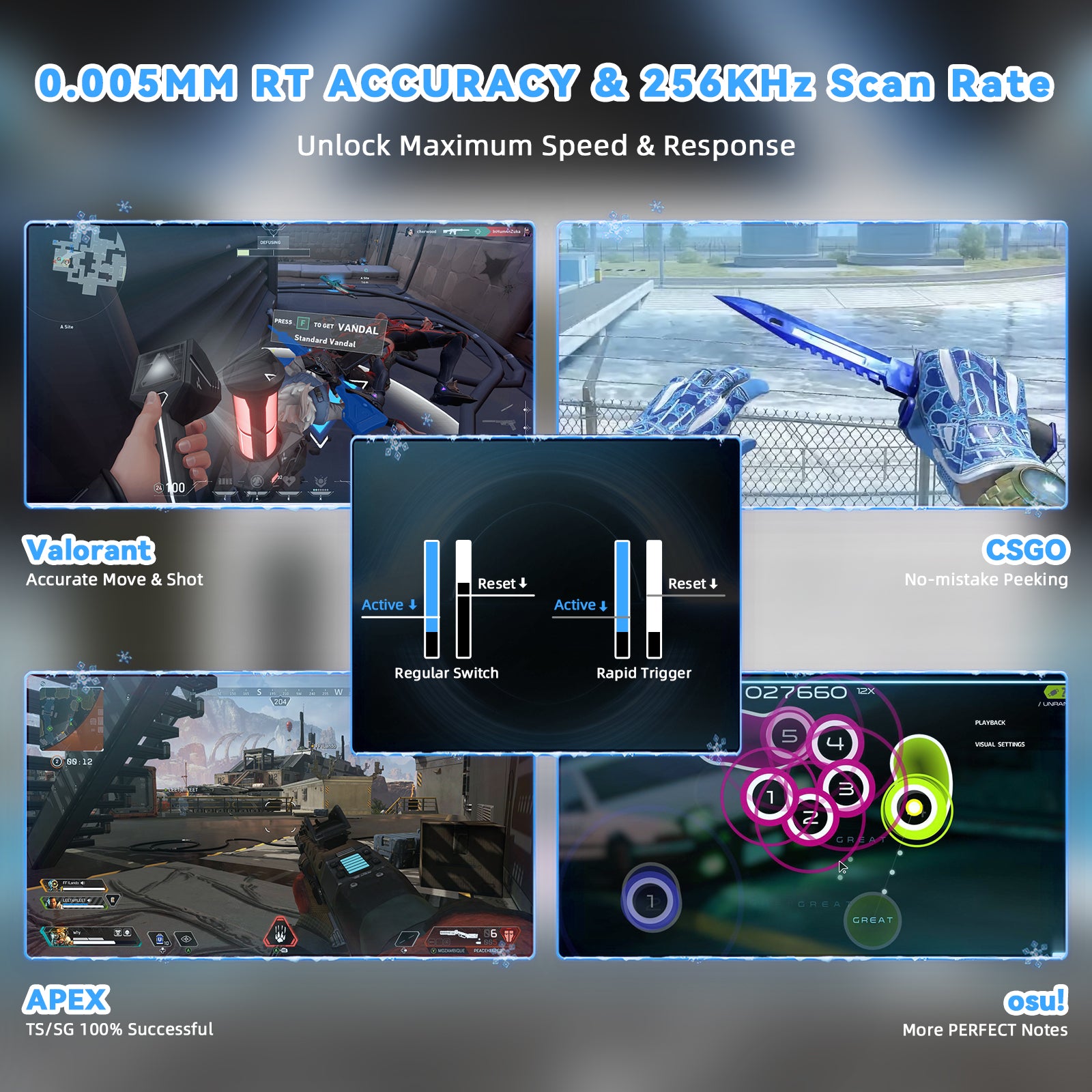 ATTACK SHARK R82 HE Tastiera Rapid Trigger con switch magnetici e RT da 0,005 mm