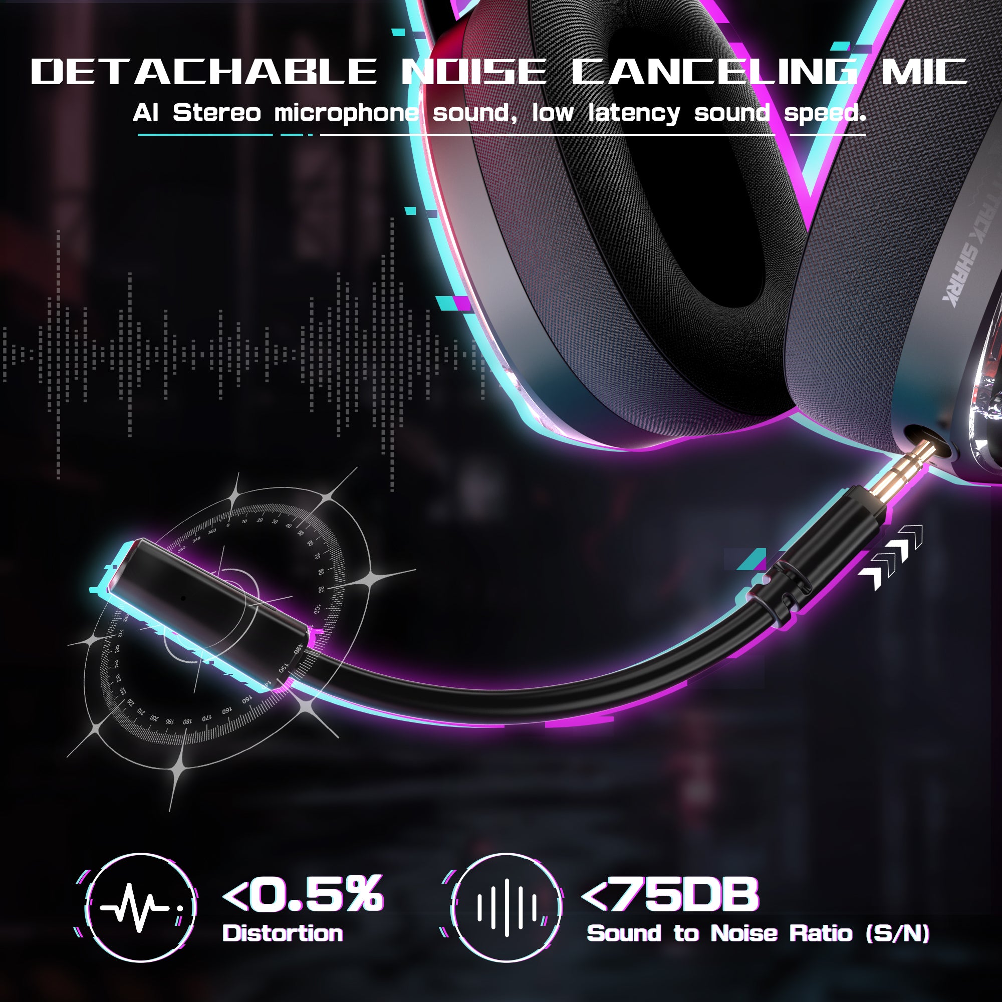 ATTACK SHARK L60 Cuffie da gioco Ultra leggere tri-mode
