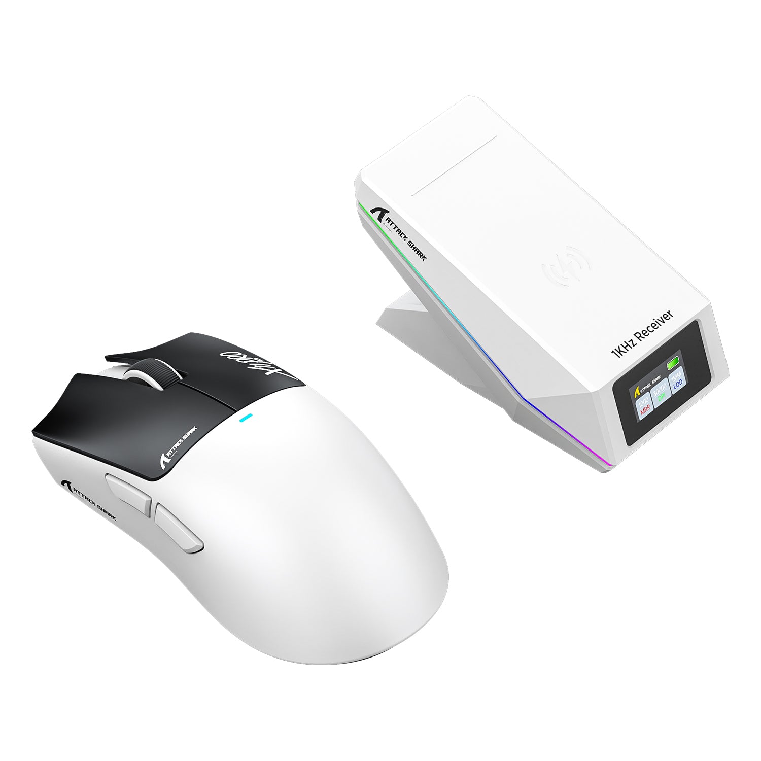 Mouse da gioco wireless ATTACK SHARK X11 PRO V2 con display TFT, dock di ricarica e cavo a spirale C06