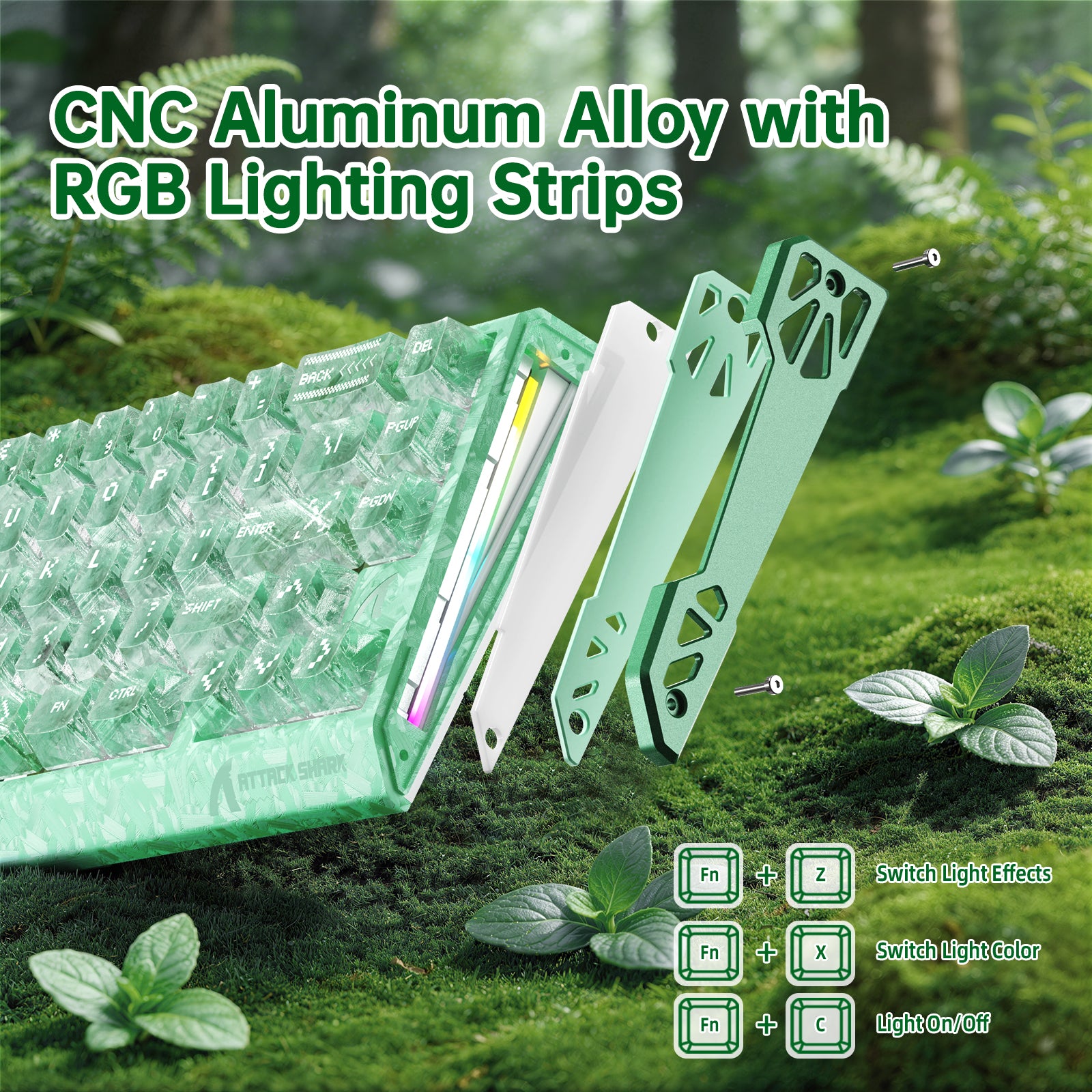 ATTACK SHARK R68 HE Tastiera Rapid Trigger Cablate in Fibra di Carbonio con Interruttore Magnetico e Cavo RGB Avvolto C01 Ultra