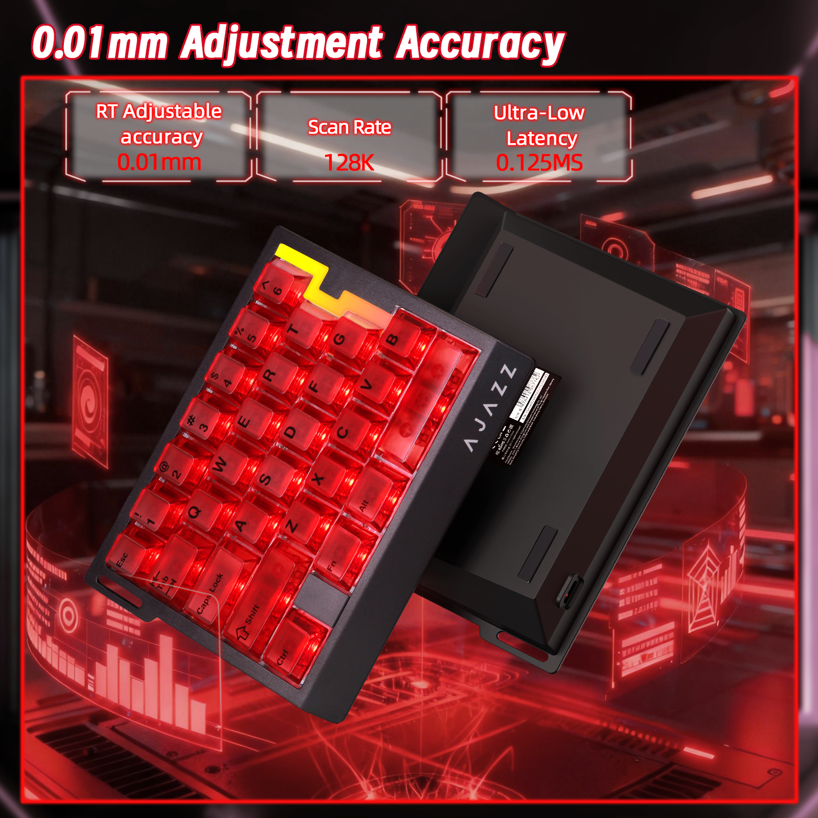 ATTACK SHARK X AJAZZ AK029 Tastiera da Gioco Cablate Monomanuale