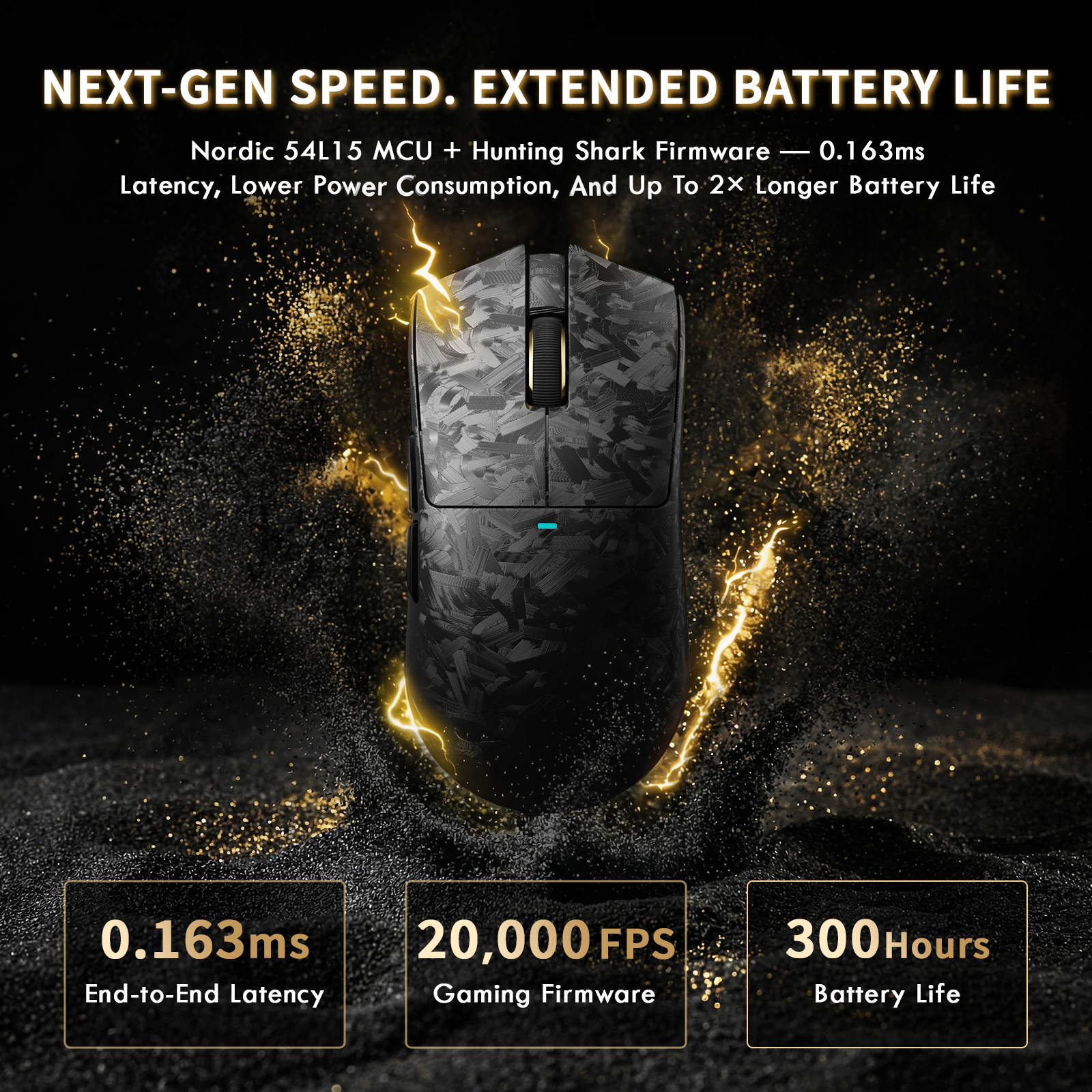 Mouse da gioco wireless ATTACK SHARK X11 ULTRA in fibra di carbonio con cavo LED C06 Ultra