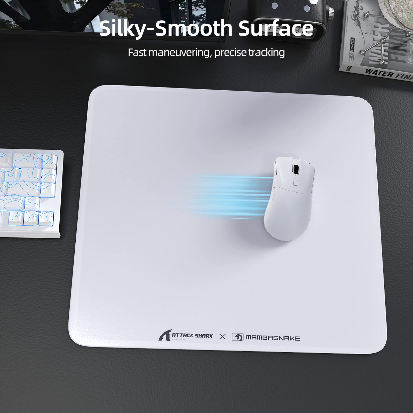ATTACK SHARK CM05 Tappetino Gaming in Vetro Temperato