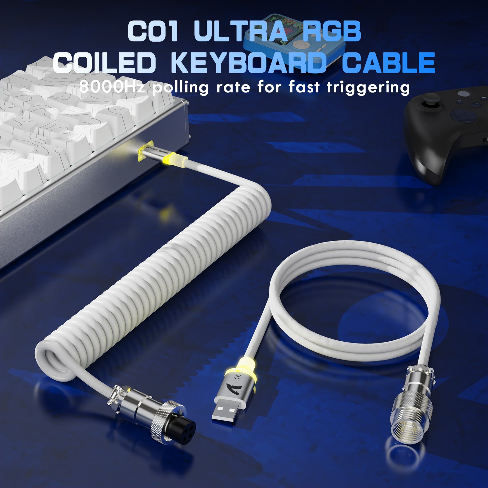 ATTACK SHARK X68MAX HE Tastiera CNC in Alluminio Rapid Trigger con Switch Magnetico e Cavo a Molla RGB C01Ultra