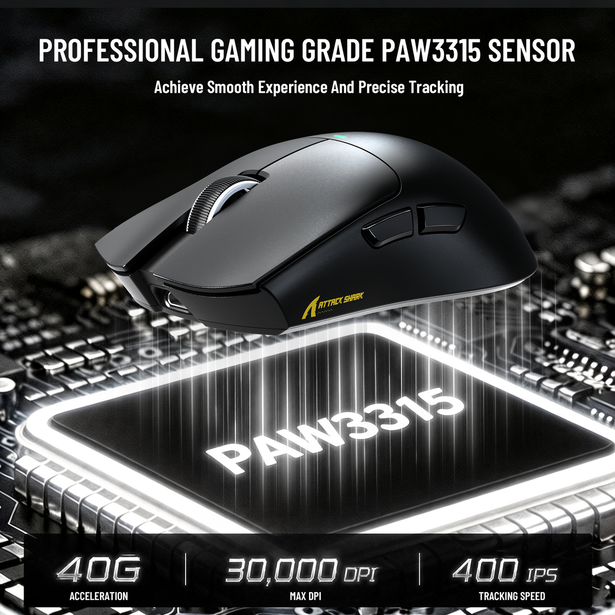 Mouse da gioco wireless ATTACK SHARK X11 PRO V2 con display TFT, dock di ricarica e cavo a spirale C06