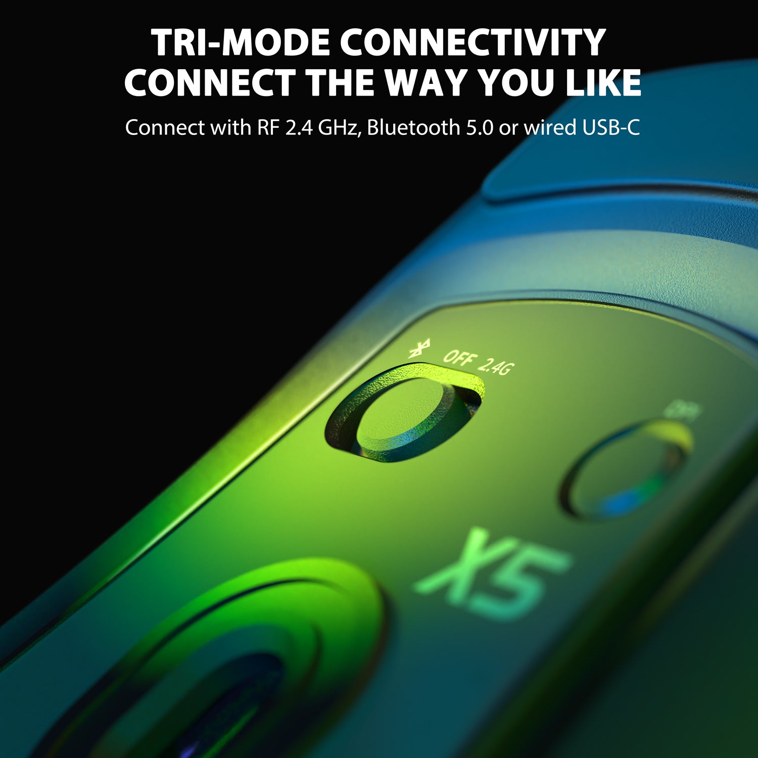 ATTACK SHARK X5 wireless gaming mouse with honeycomb shell, RGB lighting, and ergonomic design