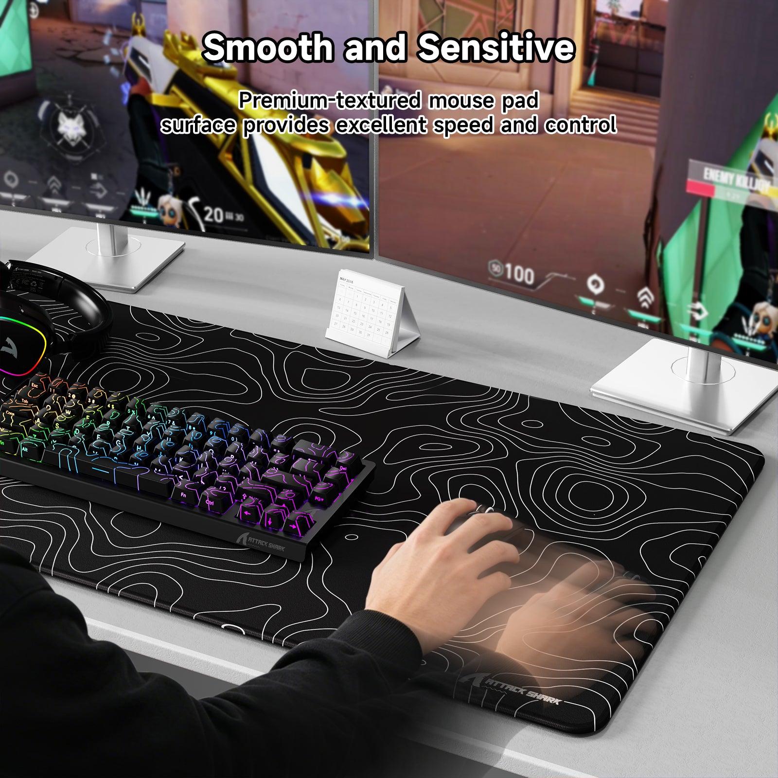 ATTACK SHARK CM02PRO Mousepad da gioco eSport (900x400x4 MM)