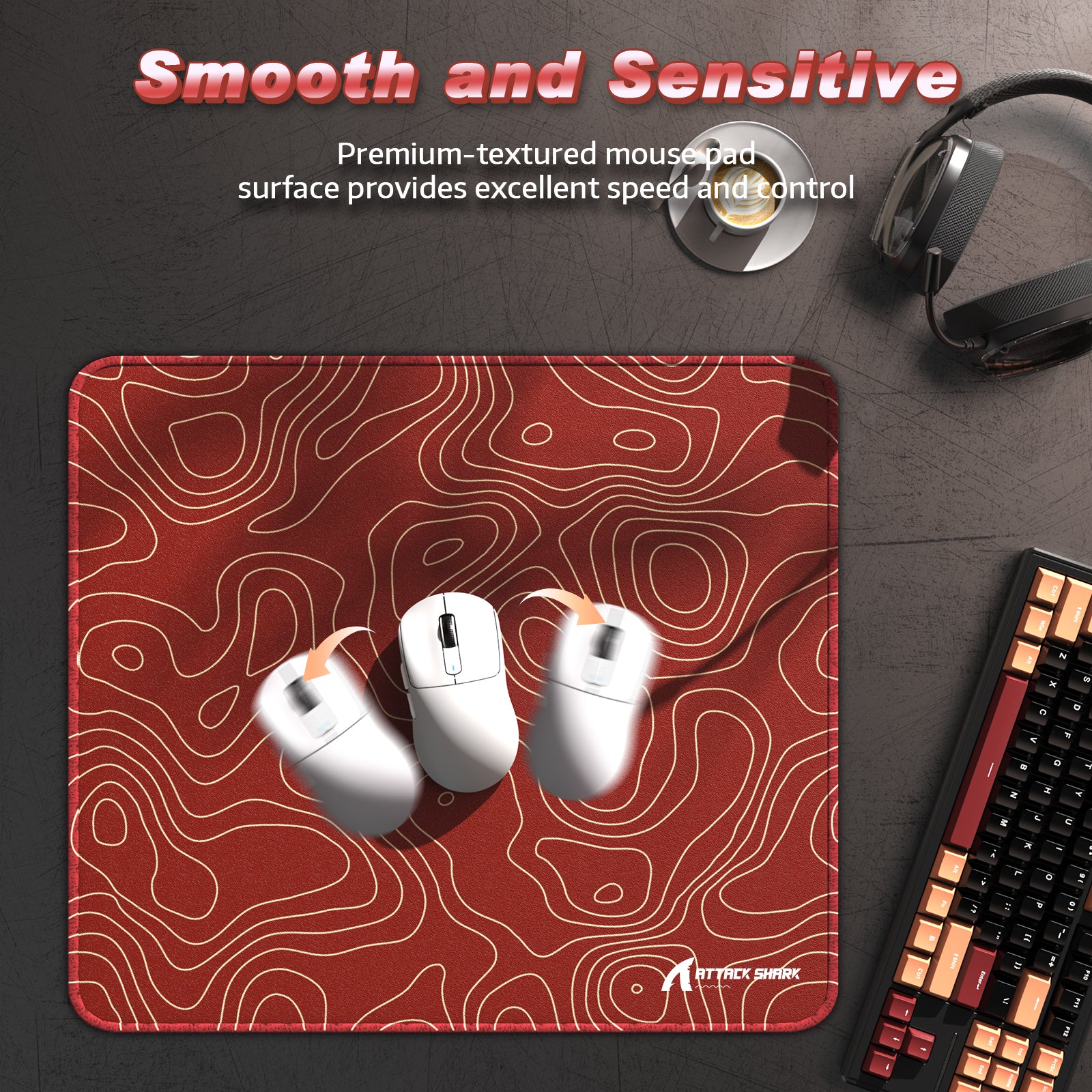 ATTACK SHARK CM02 Mousepad da Gioco eSport (450x400x4 MM)