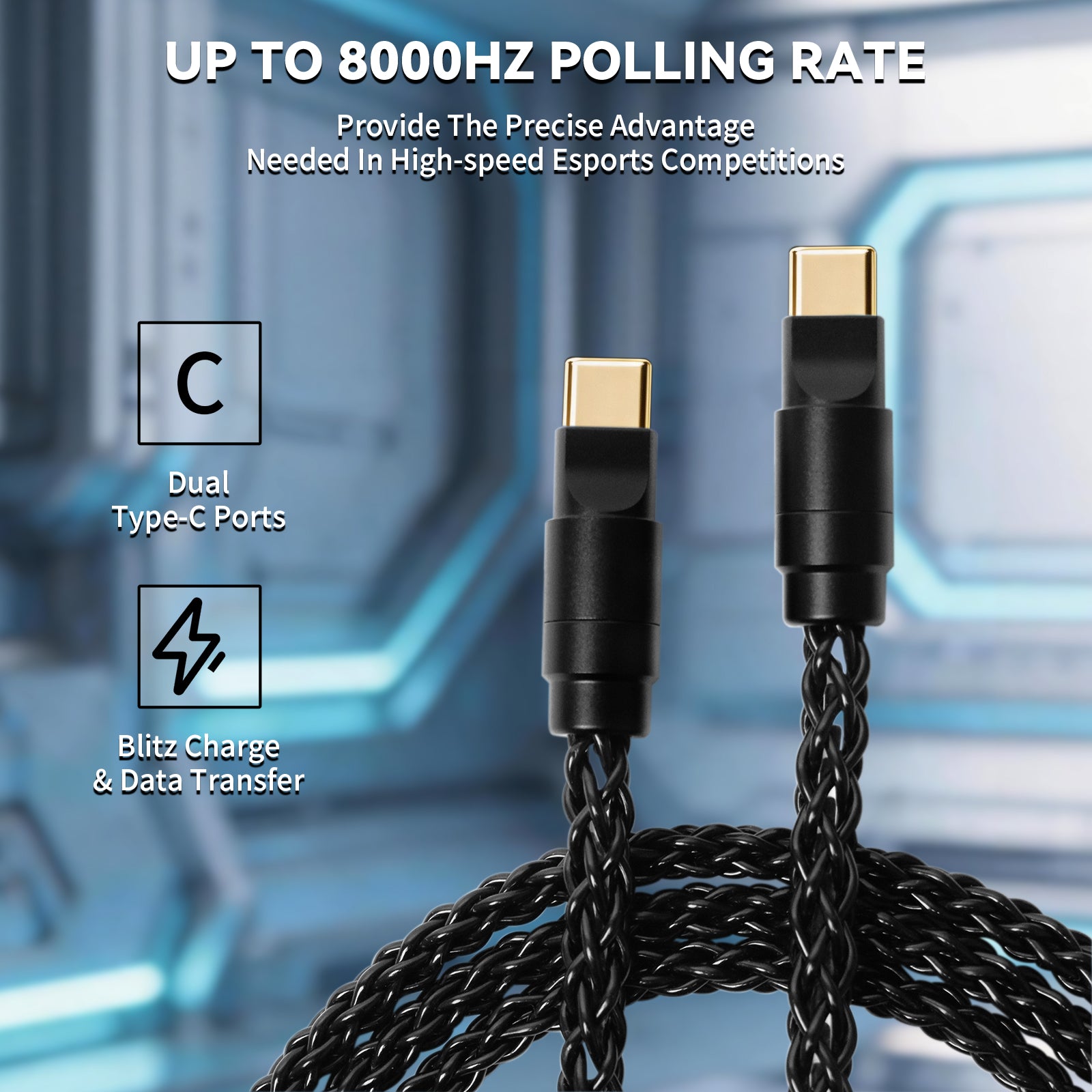 ATTACK SHARK C07 PRO Cavo 2-in-1 Type C per tastiera/mouse da gioco 8KHz