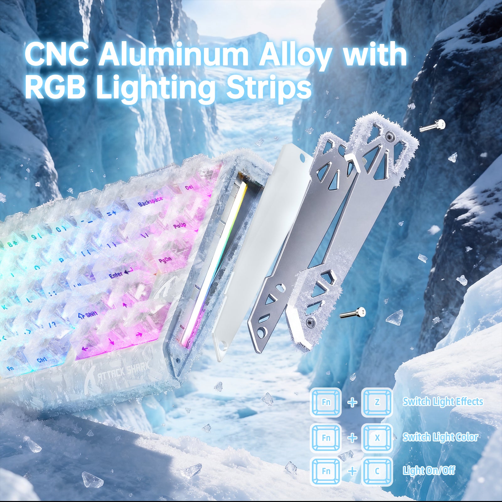 ATTACK SHARK R68 HE Tastiera Rapid Trigger Cablate in Fibra di Carbonio con Interruttore Magnetico e Cavo RGB Avvolto C01 Ultra