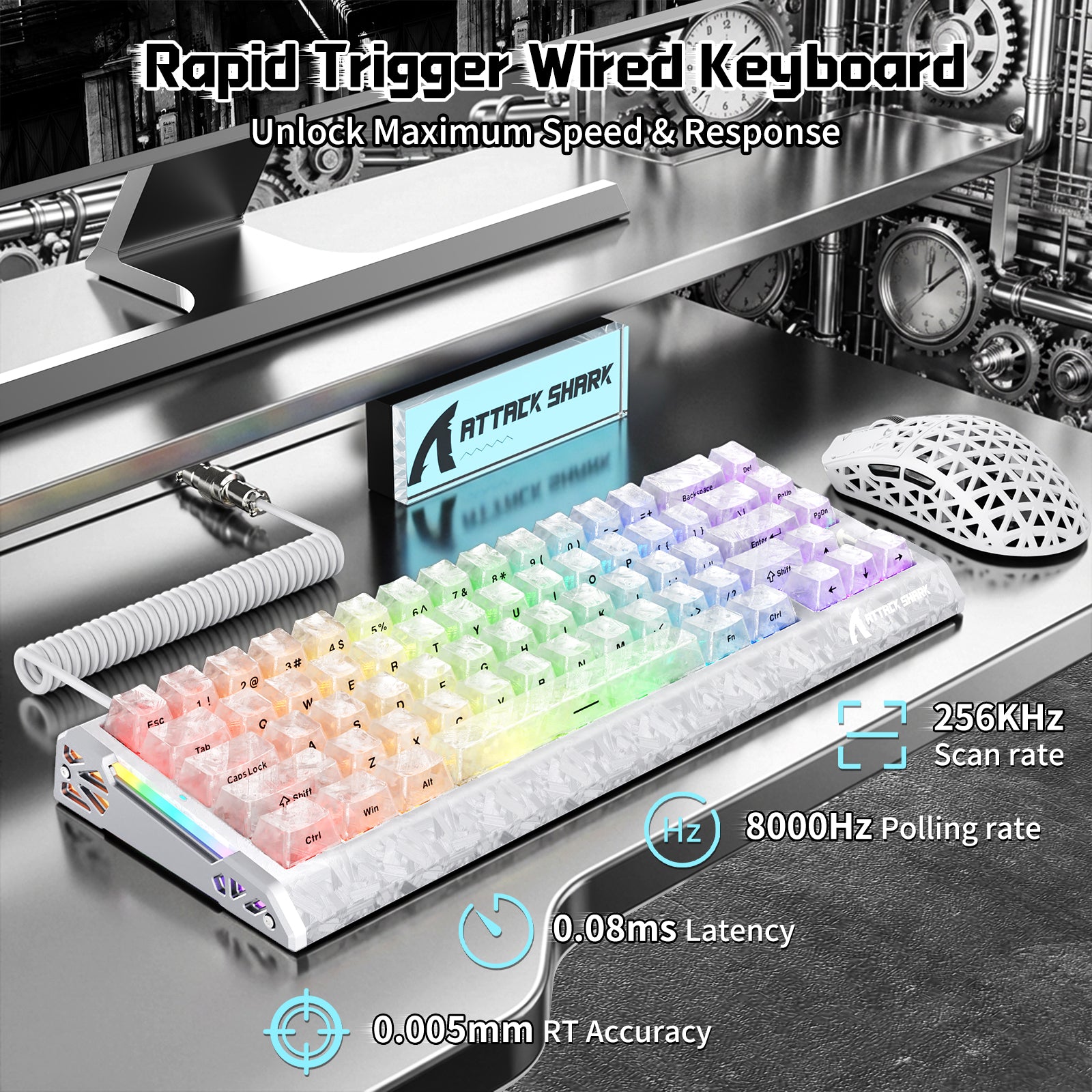 ATTACK SHARK R68 HE & R5 ULTRA Bundle Gaming in Fibra di Carbonio con Cavo Avvolto C01 ULTRA