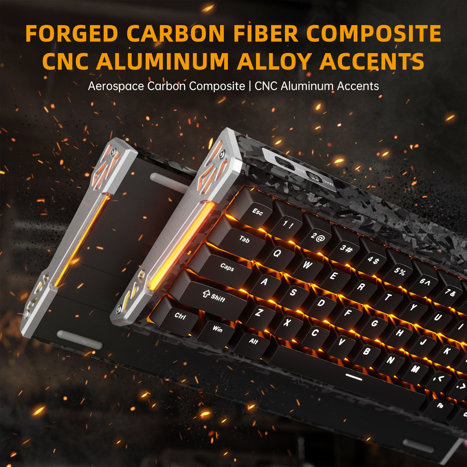 ATTACK SHARK R68 HE Tastiera Rapid Trigger in Fibra di Carbonio con Interruttore Magnetico