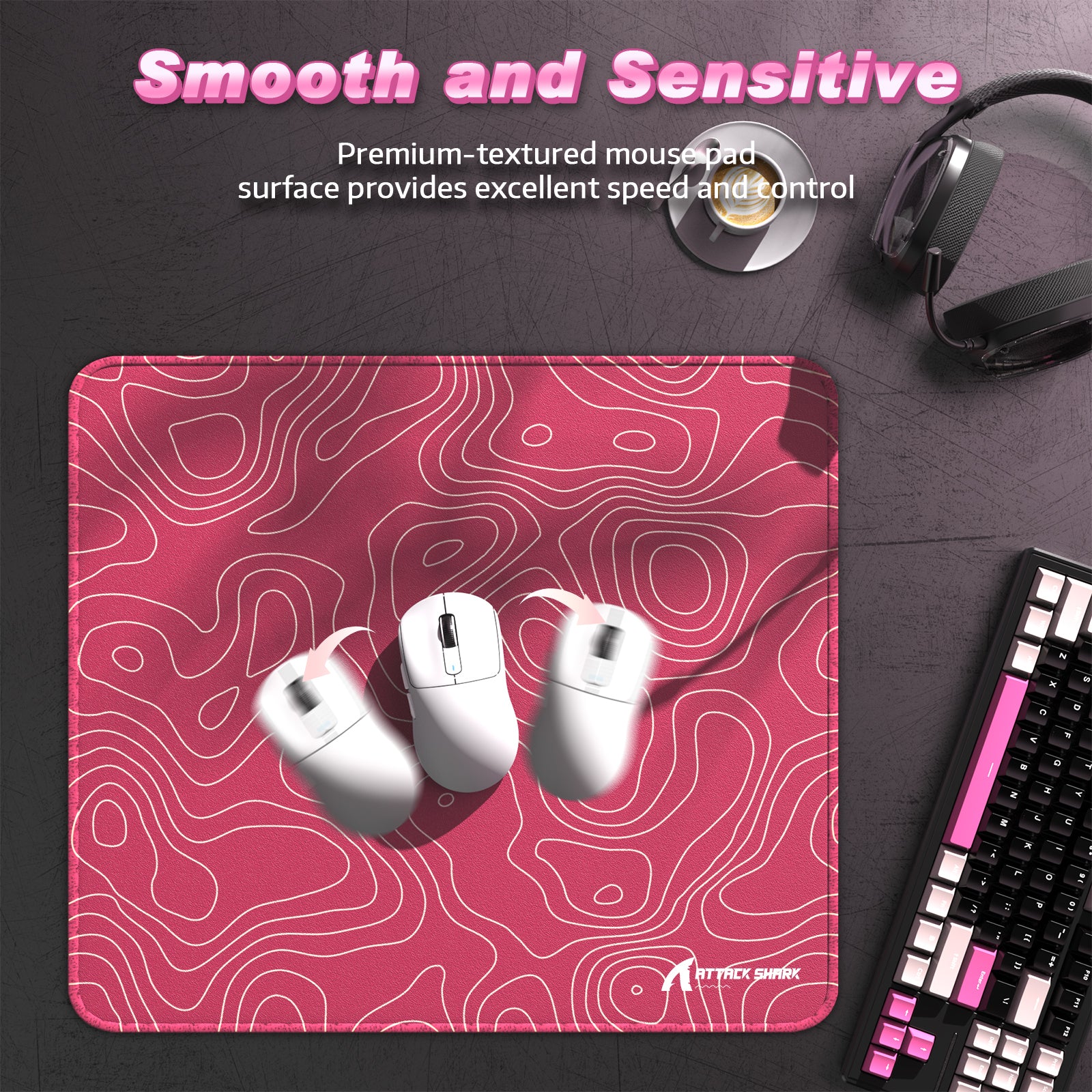 ATTACK SHARK CM02 Mousepad da Gioco eSport (450x400x4 MM)