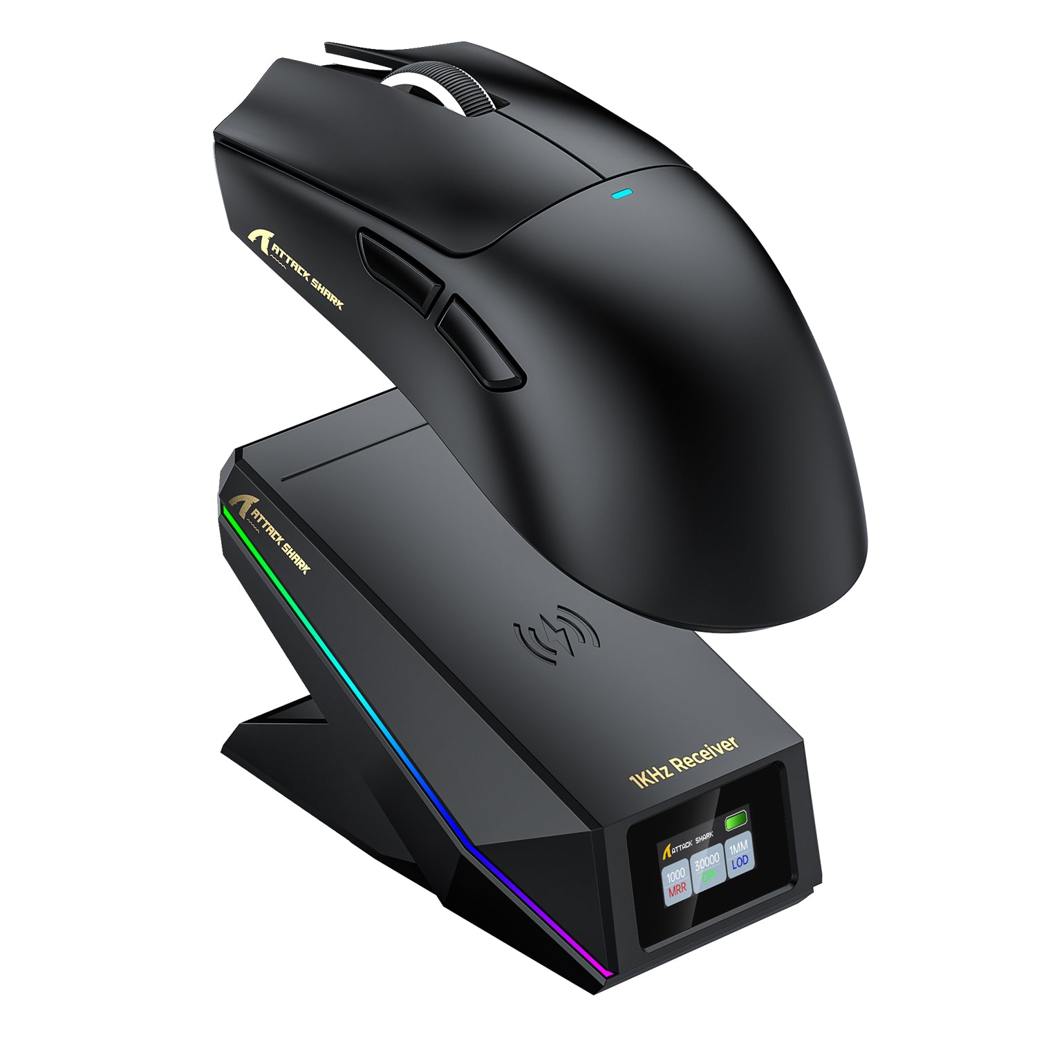 Mouse da gioco wireless ATTACK SHARK X11 PRO V2 con display TFT, dock di ricarica e cavo a spirale C06