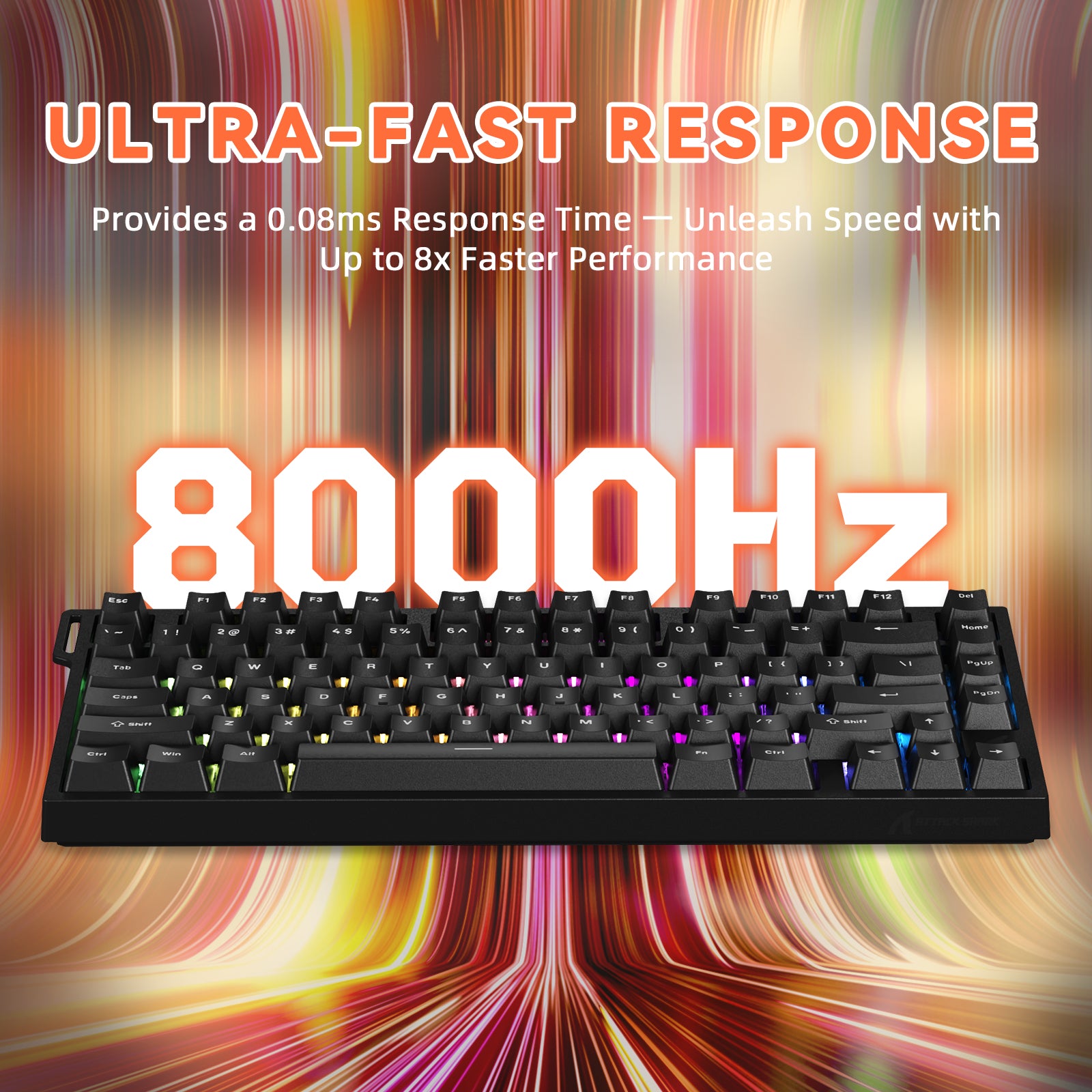 ATTACK SHARK R82 HE Tastiera Rapid Trigger con switch magnetici e RT da 0,005 mm