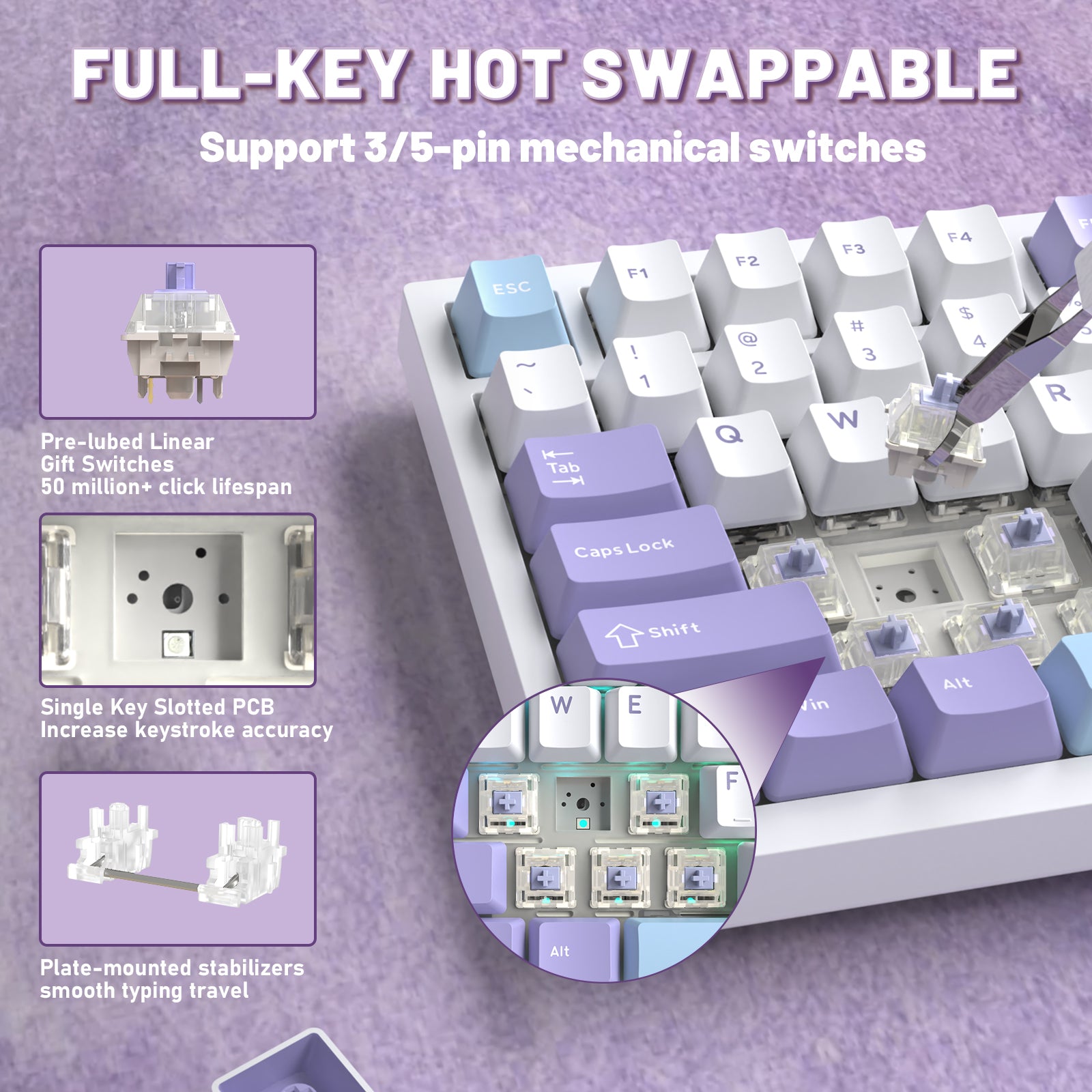 Tastiera meccanica ATTACK SHARK X820ULTRA con cavo a spirale C01ULTRA