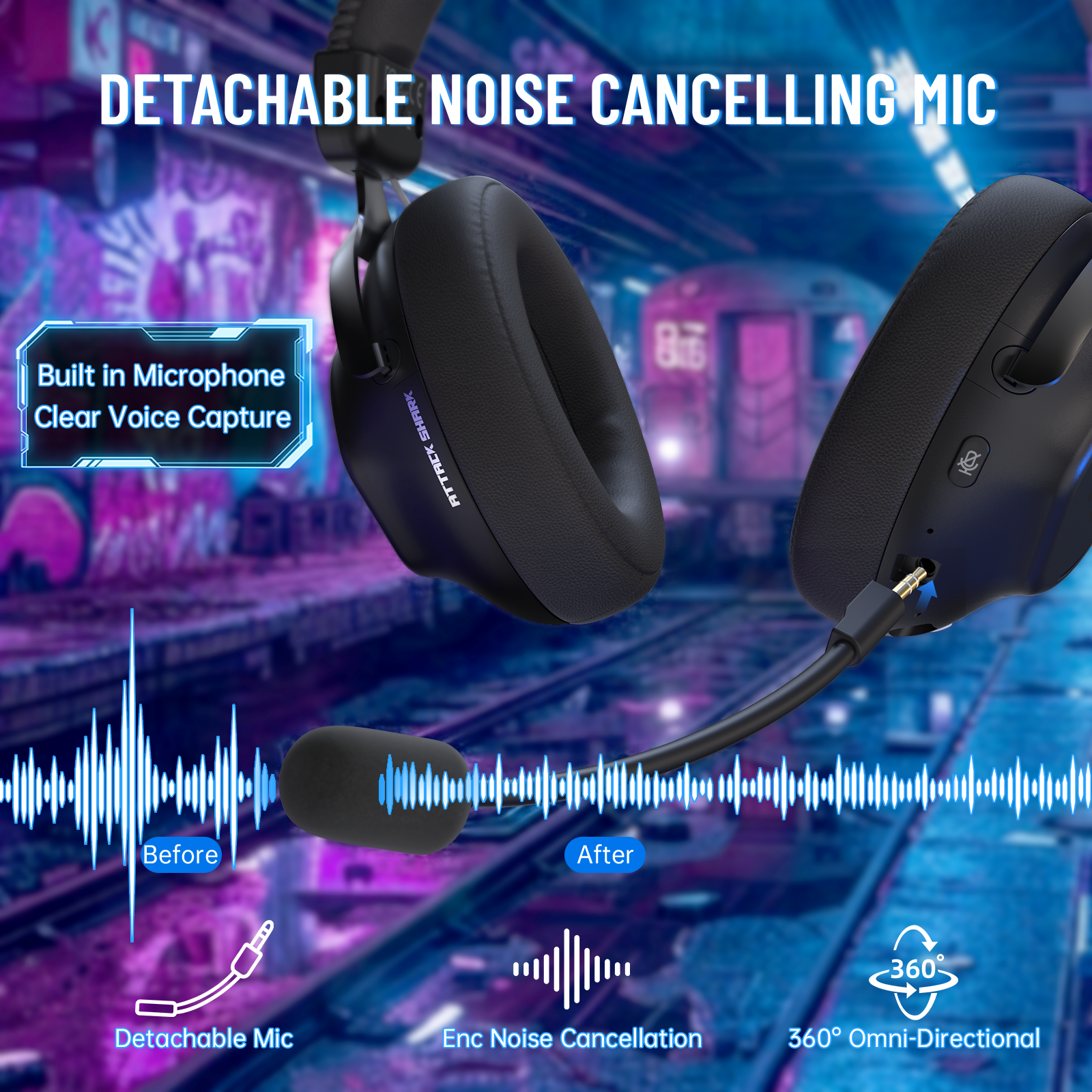 Cuffie da gioco wireless ATTACK SHARK L50 PRO a tre modalità