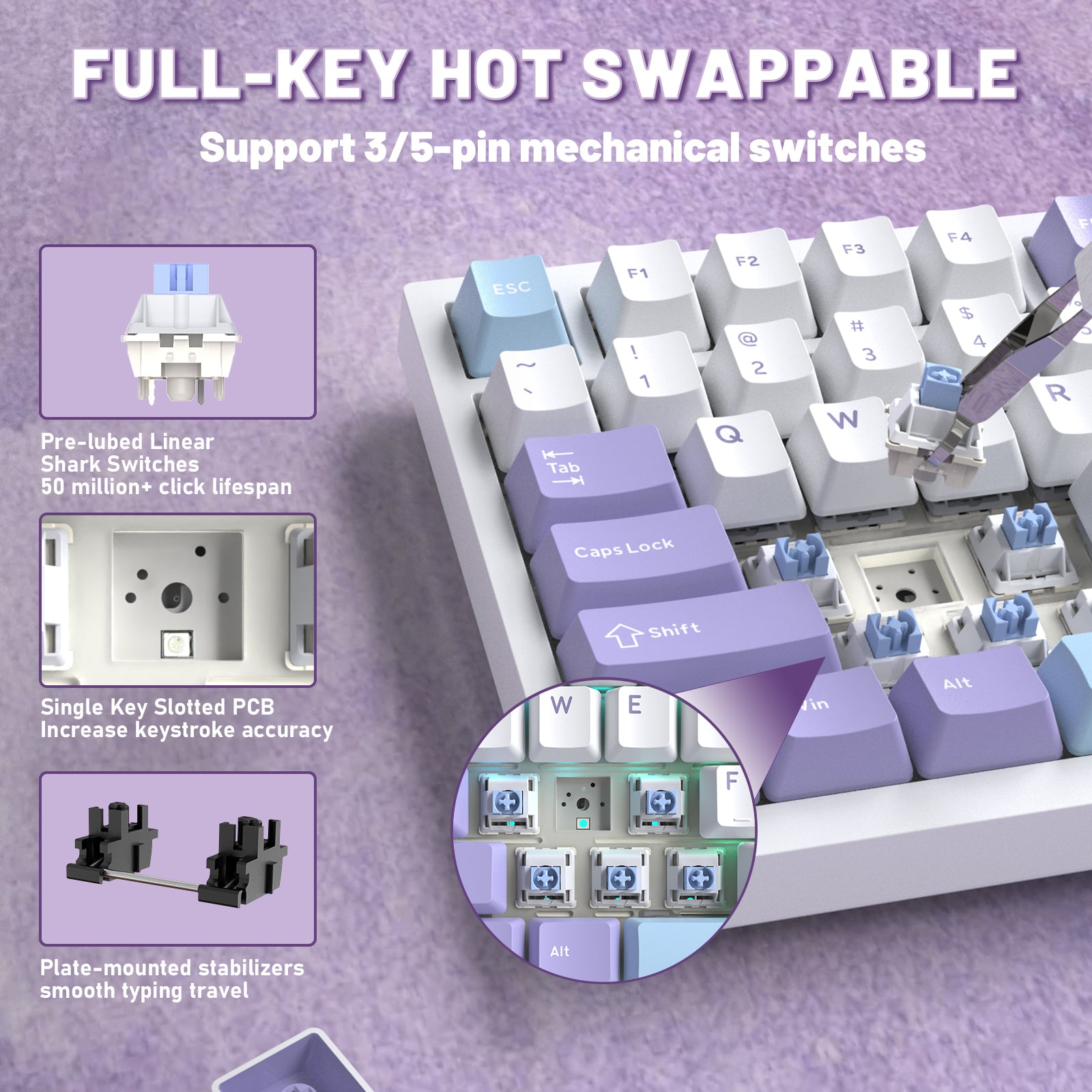 Tastiera meccanica ATTACK SHARK X820ULTRA con cavo a spirale C01ULTRA