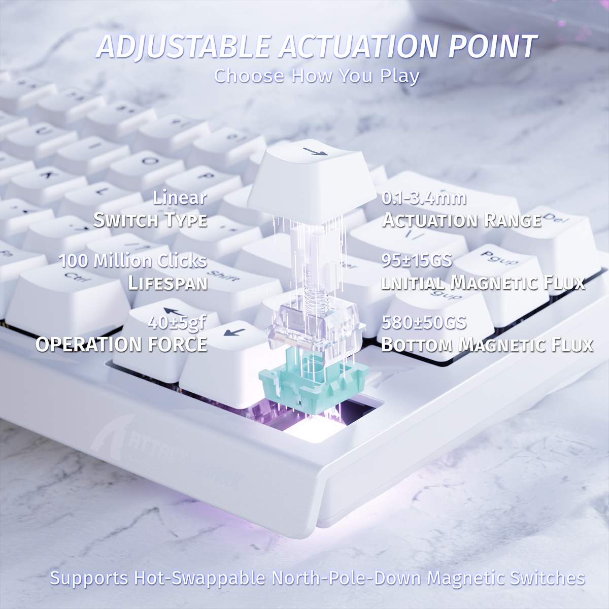 ATTACK SHARK X68 HE Tastiera Rapid Trigger con Switch Magnetico