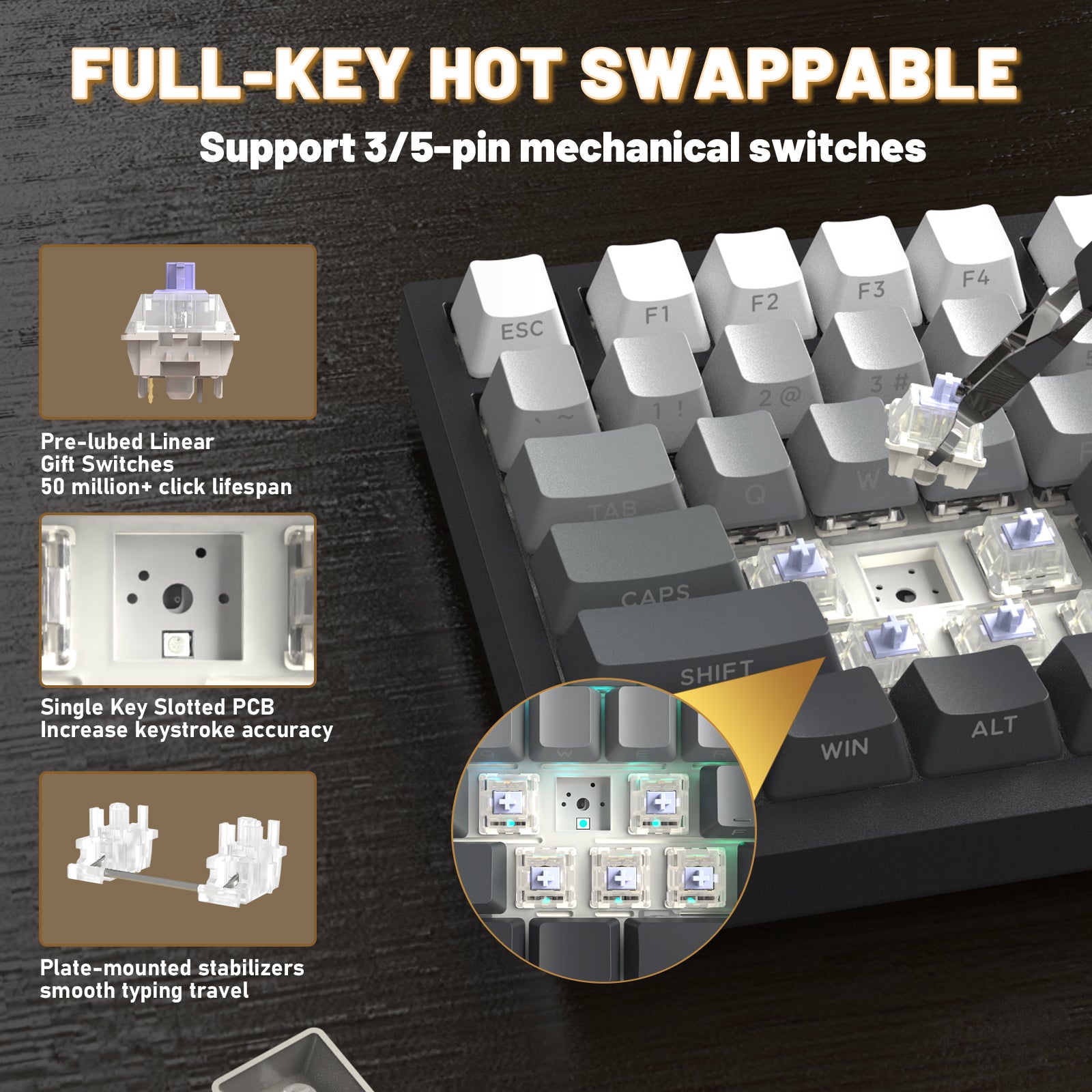 Tastiera meccanica ATTACK SHARK X820ULTRA con cavo a spirale C01ULTRA