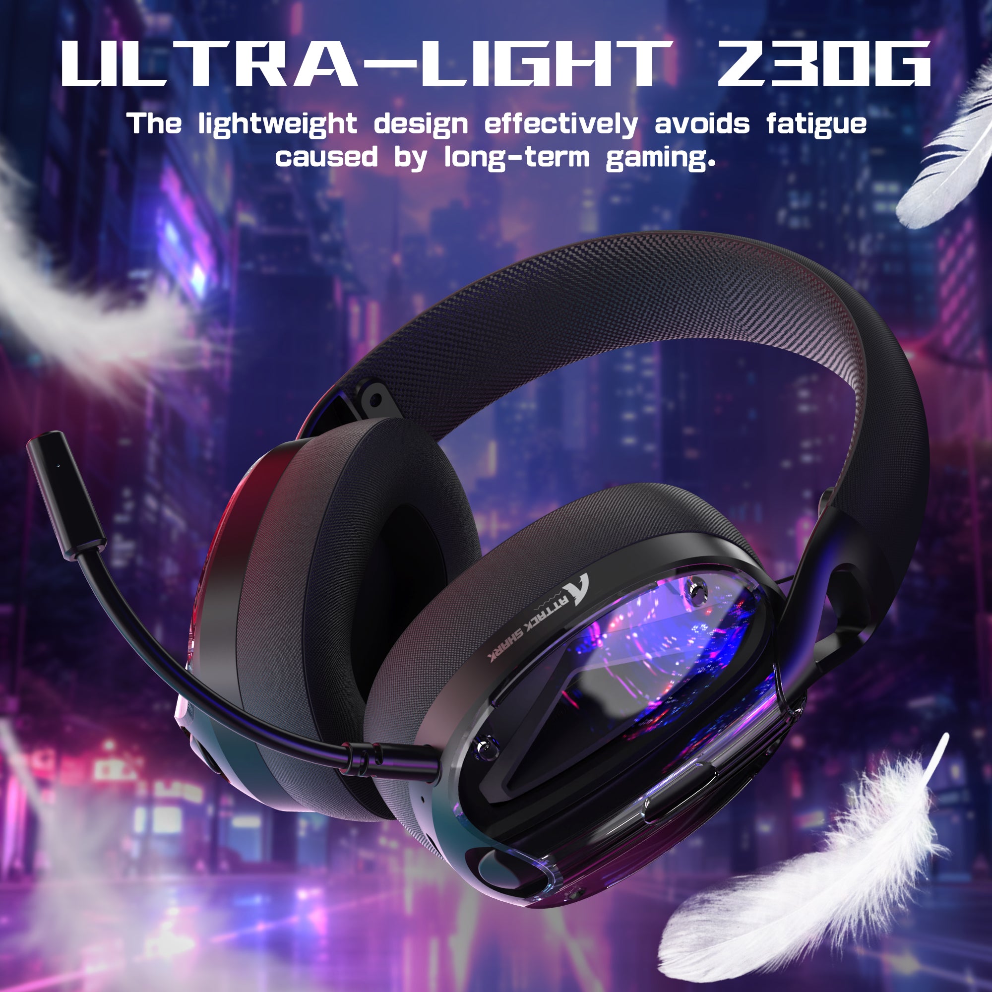 ATTACK SHARK L60 Cuffie da gioco Ultra leggere tri-mode