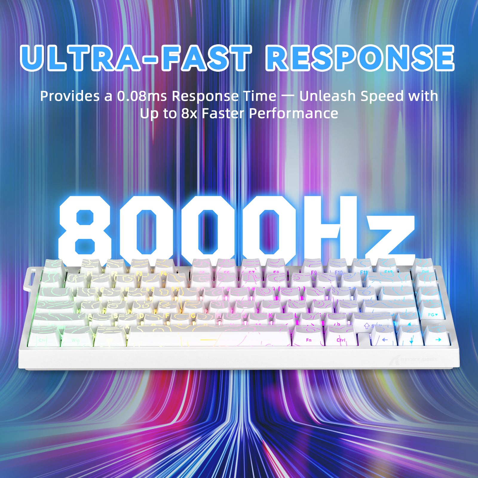 ATTACK SHARK R82 HE Tastiera Rapid Trigger con switch magnetici e RT da 0,005 mm