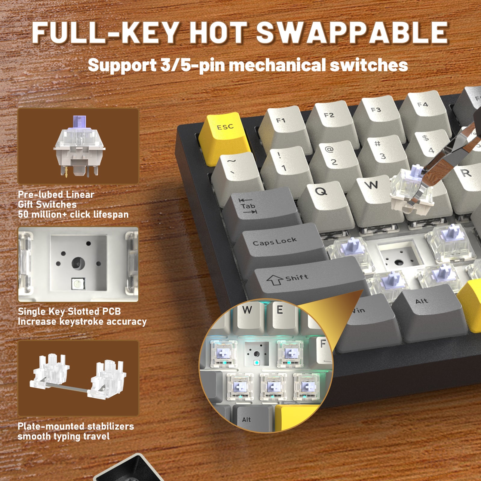 Tastiera meccanica ATTACK SHARK X820ULTRA con cavo a spirale C01ULTRA