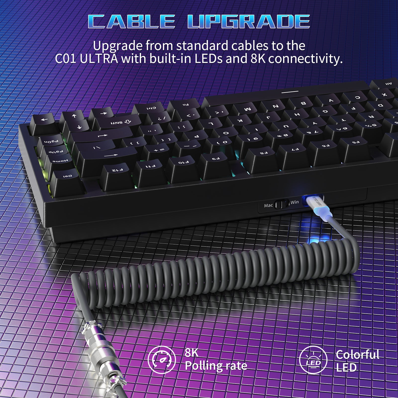 ATTACK SHARK R82 HE Tastiera Gaming Wired 75% con Cavo LED C01ULTRA