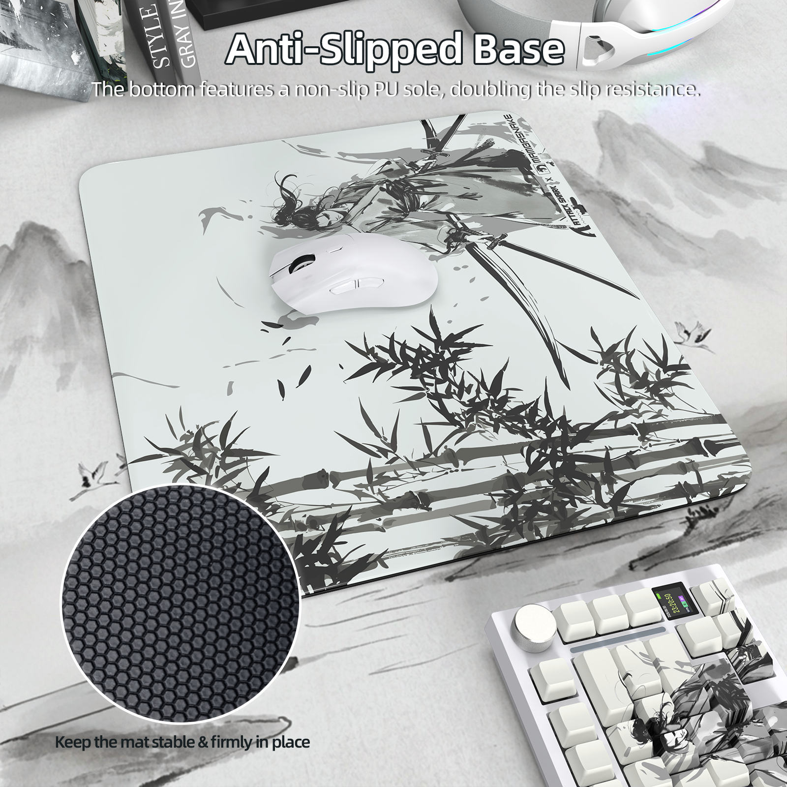 ATTACK SHARK CM05 Tappetino Gaming in Vetro Temperato