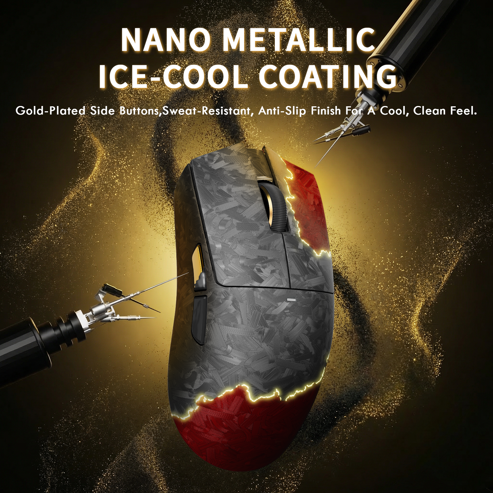 Mouse da gioco wireless ATTACK SHARK X11 ULTRA in fibra di carbonio con cavo LED C06 Ultra