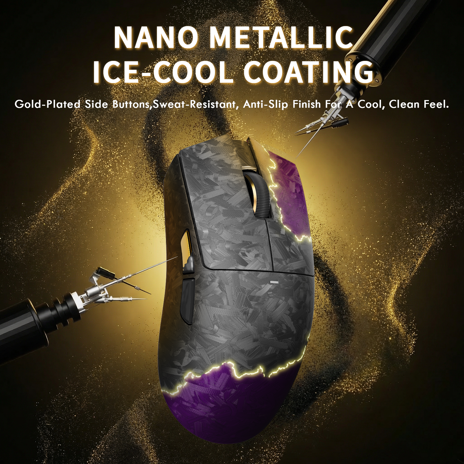 Mouse da gioco wireless ATTACK SHARK X11 ULTRA in fibra di carbonio con cavo LED C06 Ultra