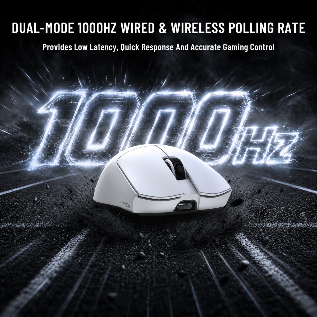 Mouse da gioco wireless ATTACK SHARK X11 PRO V2 con display TFT, dock di ricarica e cavo a spirale C06
