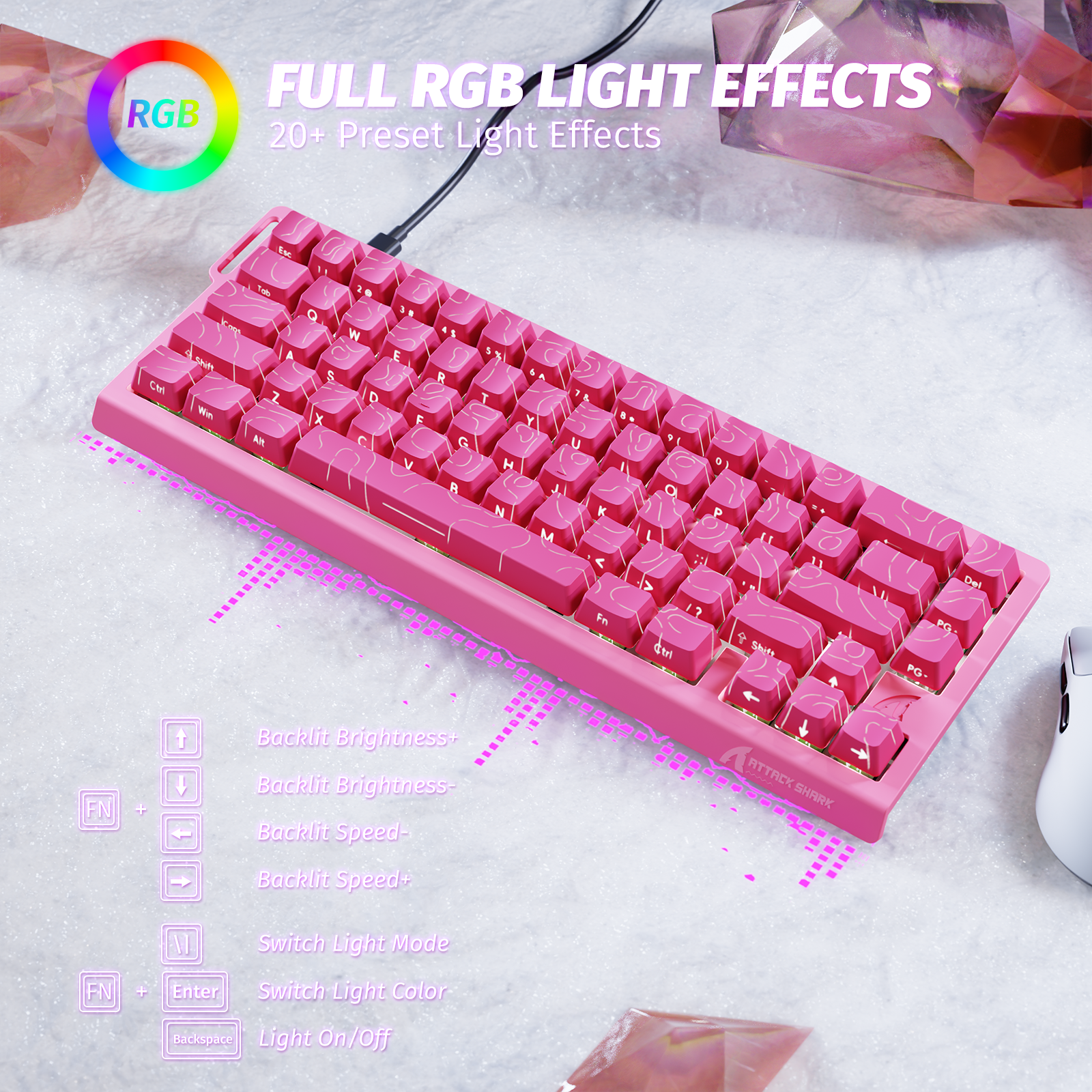 ATTACK SHARK X68 HE Tastiera Rapid Trigger con Switch Magnetico