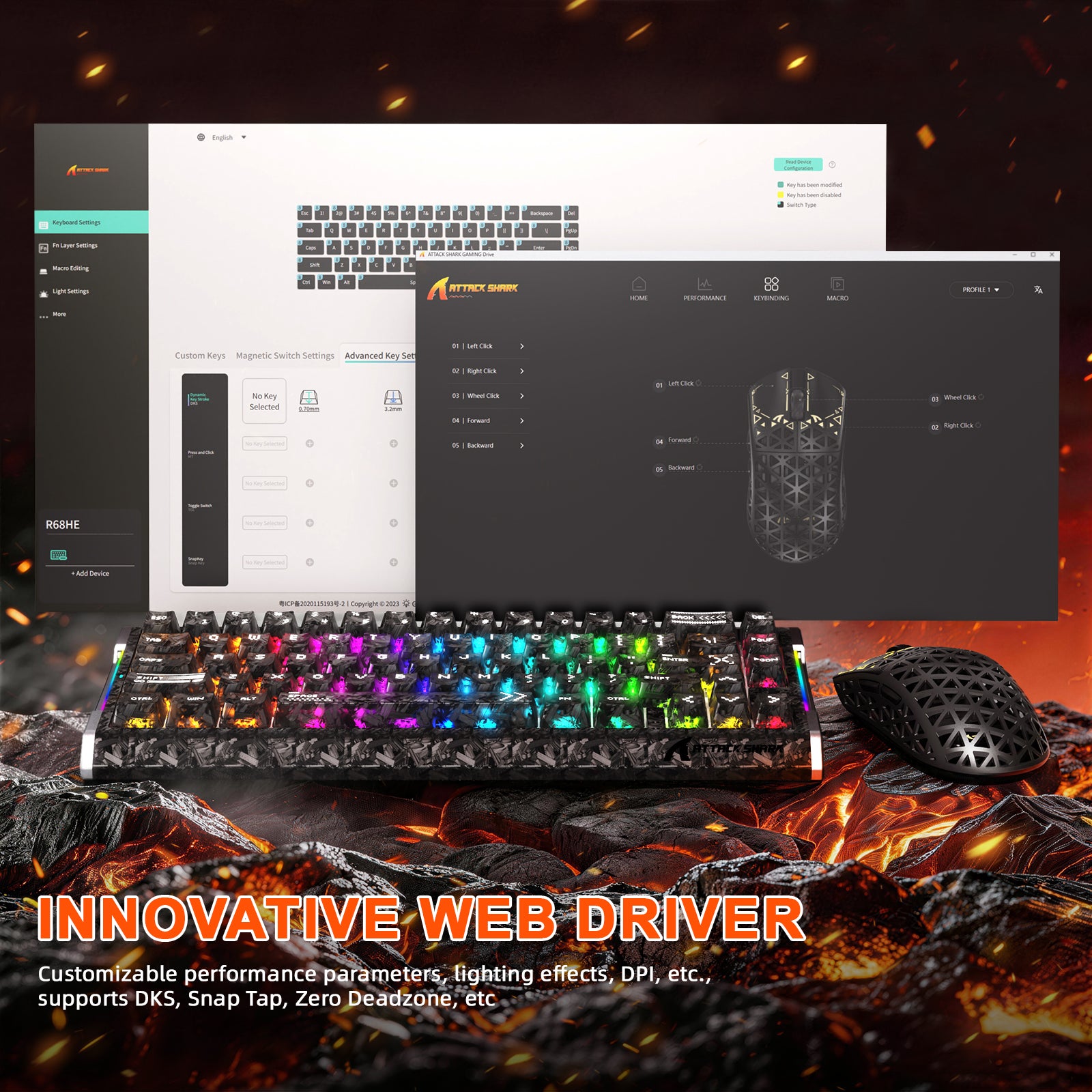 ATTACK SHARK R68 HE & R5 ULTRA Bundle Gaming in Fibra di Carbonio