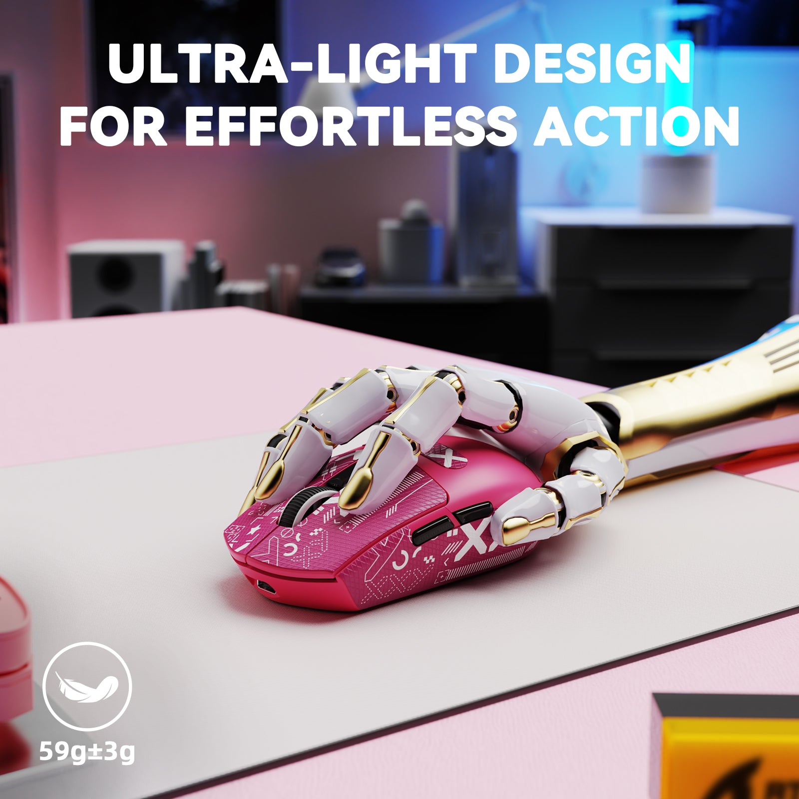 Mouse da gioco wireless tri-mode ATTACK SHARK G3PRO con dock di ricarica, 25000 DPI, ultraleggero