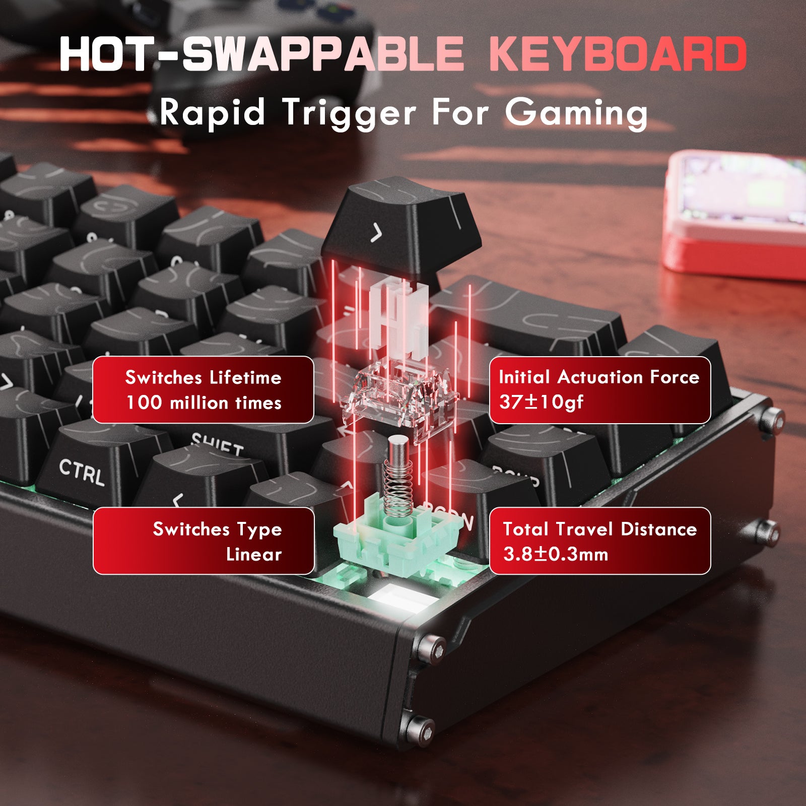 ATTACK SHARK X68MAX HE Tastiera CNC in Alluminio Rapid Trigger con Switch Magnetico e Cavo a Molla RGB C01Ultra