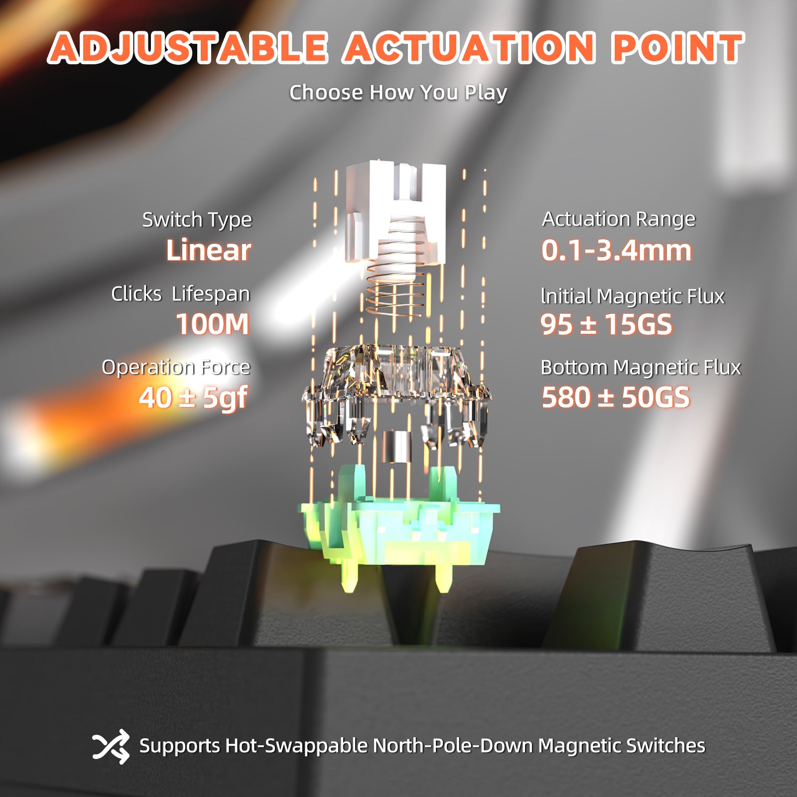 ATTACK SHARK R82 HE Tastiera Rapid Trigger con switch magnetici e RT da 0,005 mm