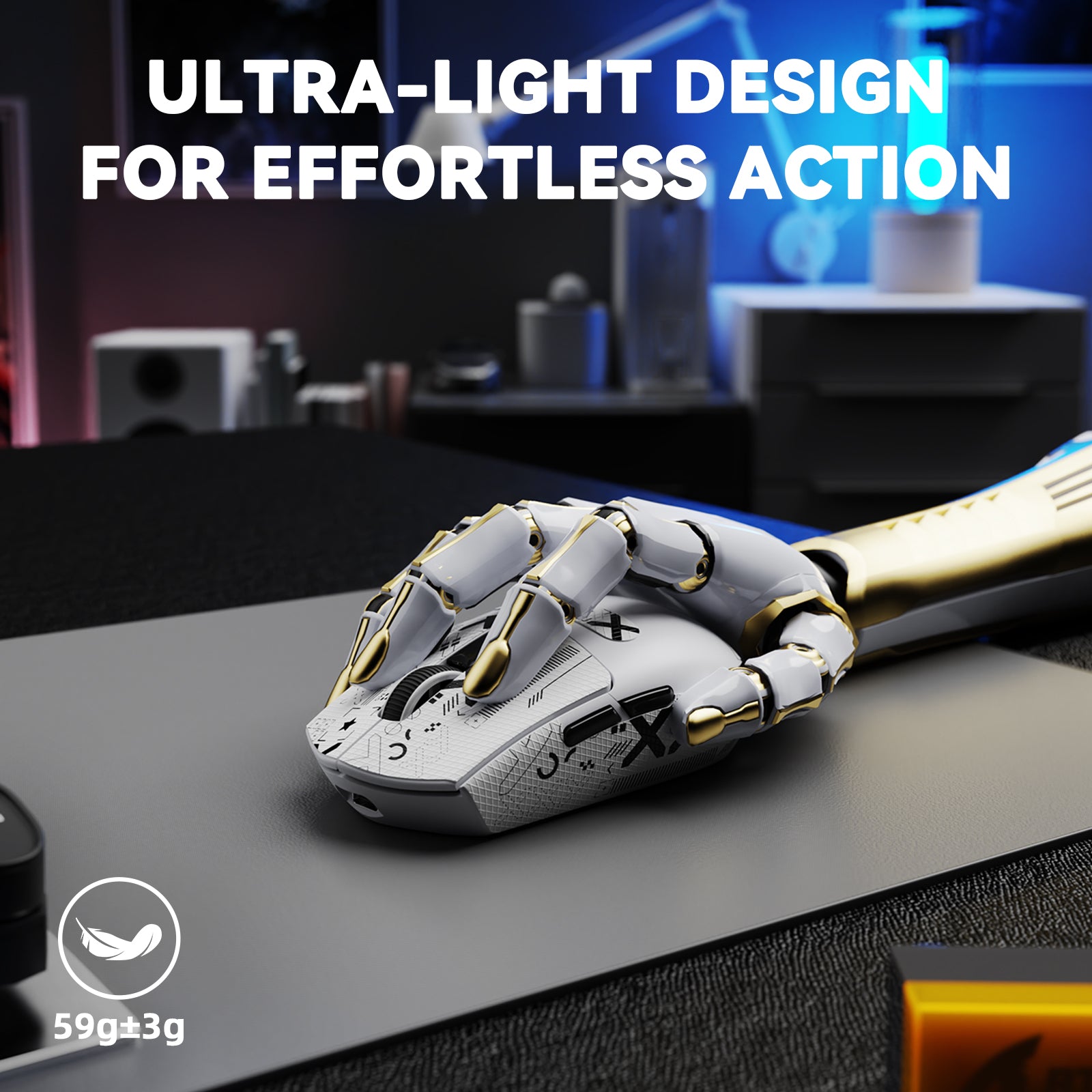 Mouse da gioco wireless tri-mode ATTACK SHARK G3PRO con dock di ricarica, 25000 DPI, ultraleggero