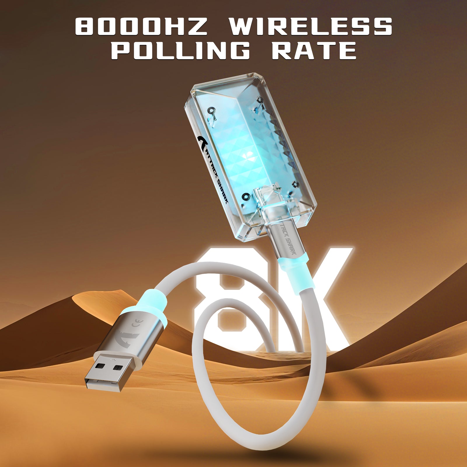 ATTACK SHARK V5 Mouse da Gioco Wireless 8KHz PAW3950MAX con Cavo C06 Ultra