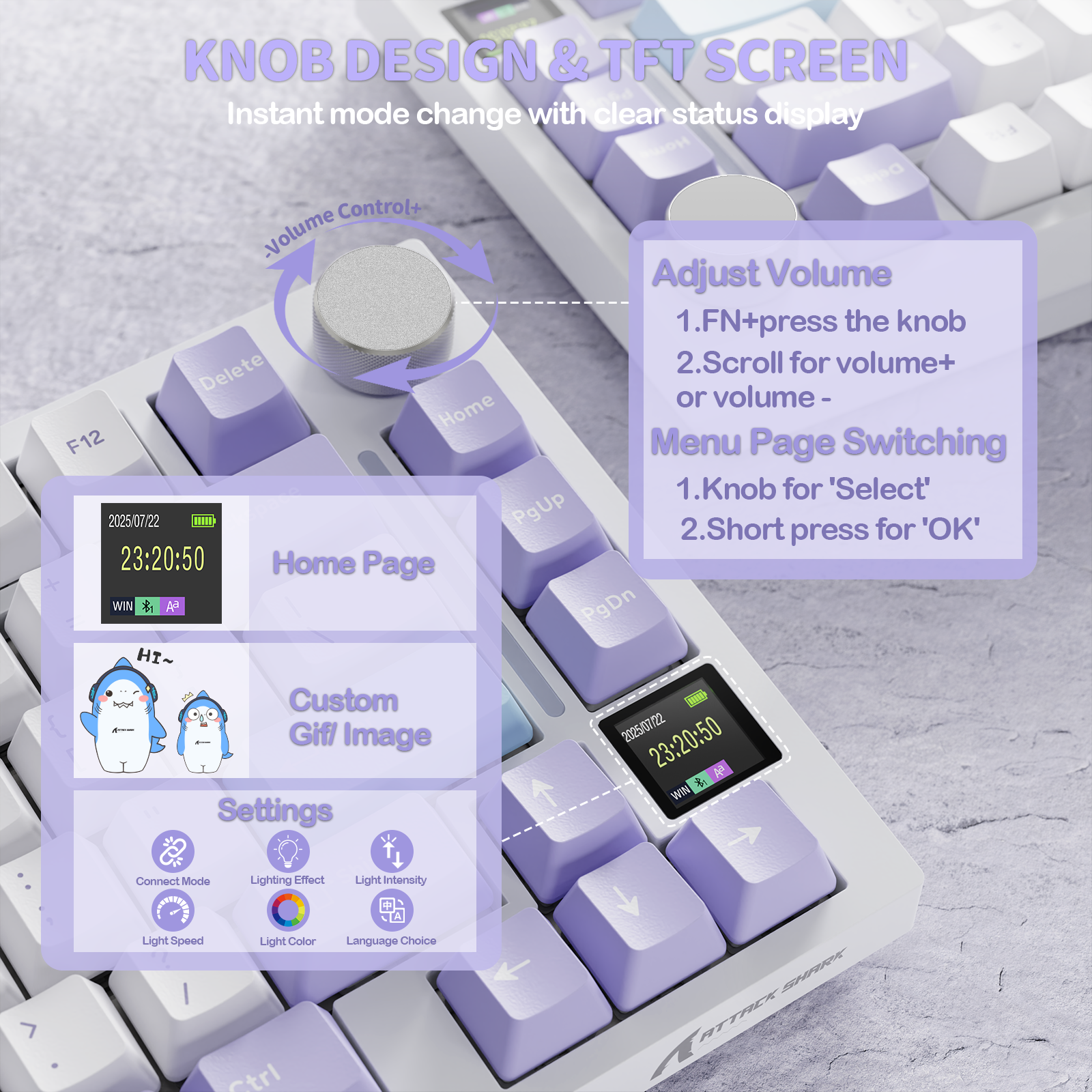 ATTACK SHARK X820Ultra Tastiera Meccanica con Guarnizione a Tre Modalità