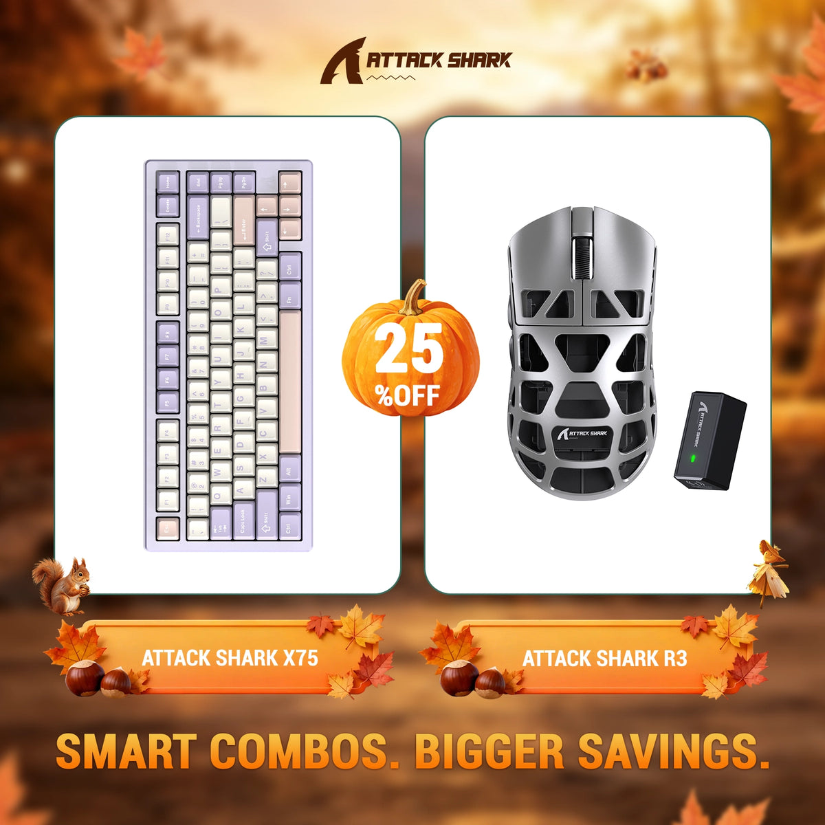 ATTACK SHARK X75 Tastiera in Alluminio Completo + Mouse da Gaming in Lega di Magnesio R3 Bundle