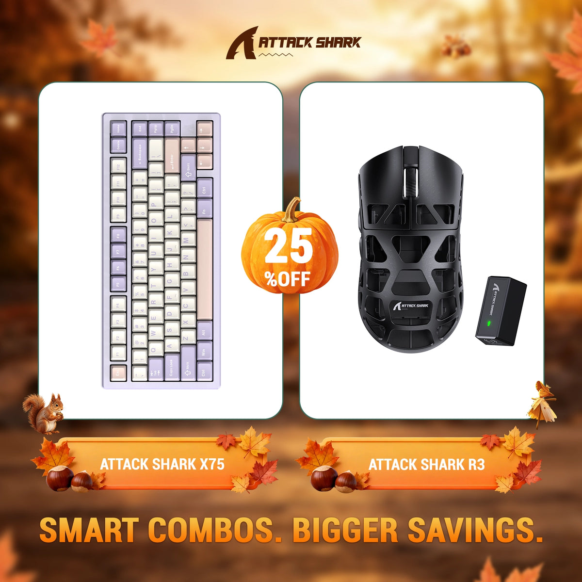 ATTACK SHARK X75 Tastiera in Alluminio Completo + Mouse da Gaming in Lega di Magnesio R3 Bundle