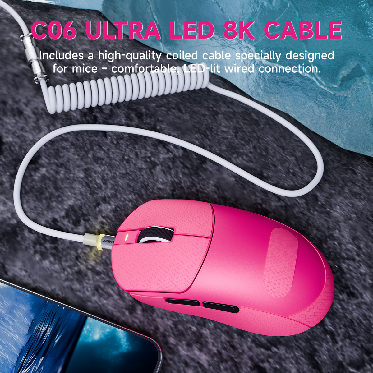 Mouse da gaming wireless tri-modalità ATTACK SHARK X8 PLUS con cavo C06 ULTRA
