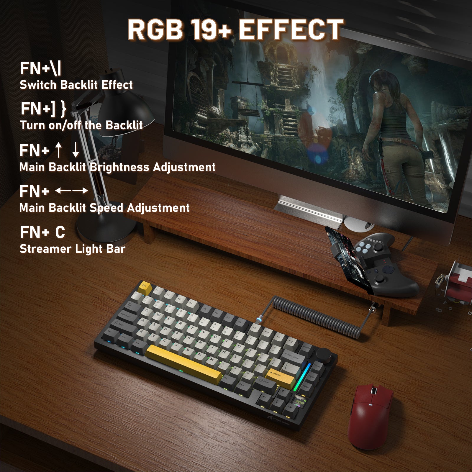 Tastiera meccanica ATTACK SHARK X820ULTRA con cavo a spirale C01ULTRA